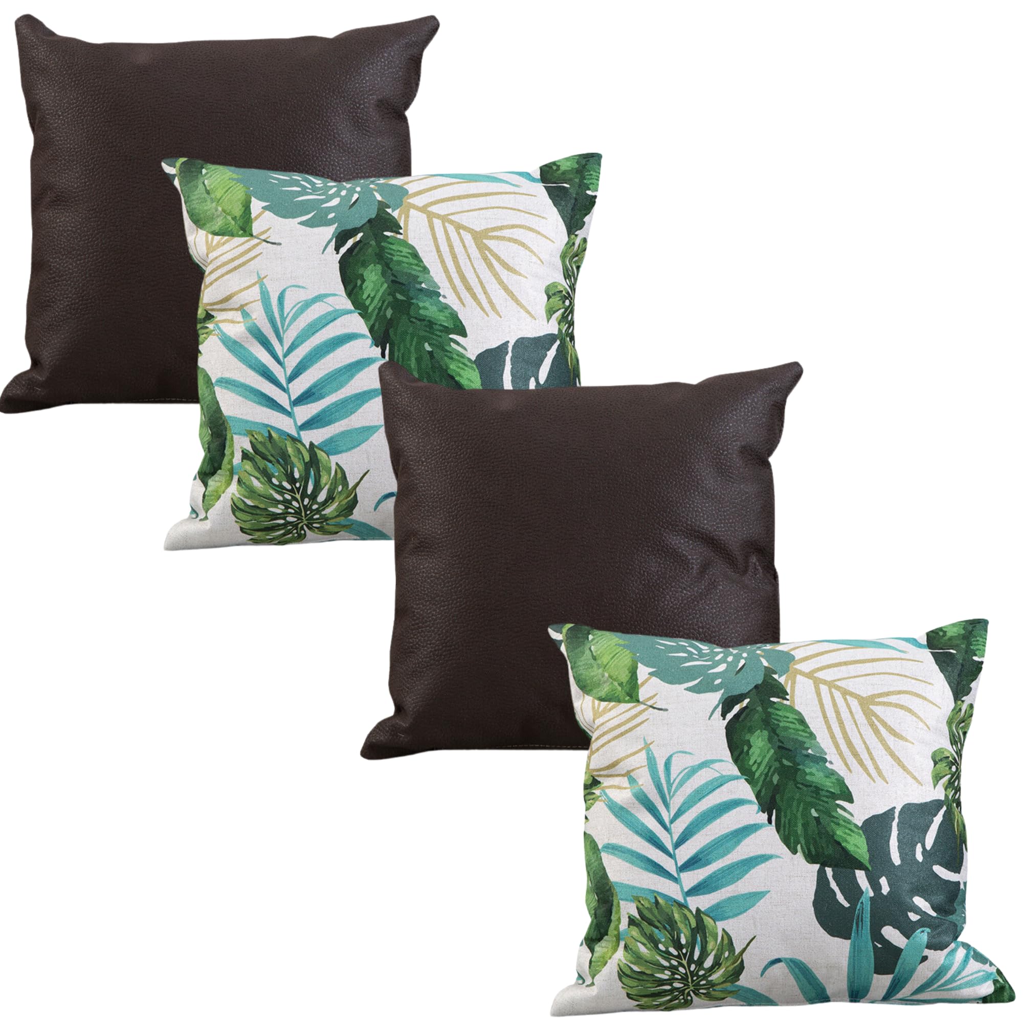 Cojines Sofá Con Relleno Incluido, 4 Unidades Oscuros Y Florales para Sofás De Salón Y Decoración Hogar. Fundas 45 X 45 Y Rellenos, Pack para Cama