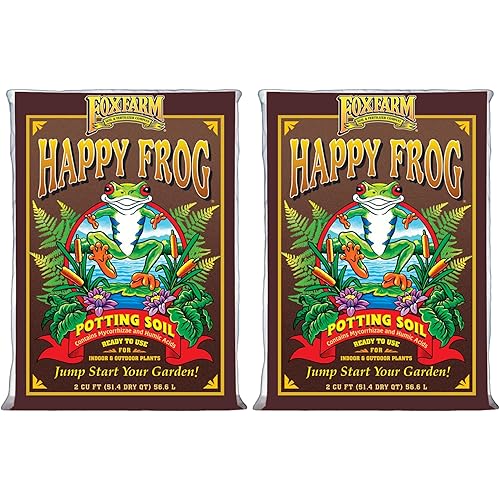 FoxFarm Happy Frog Potting Soil, 2cu ft (Pack of 2) - for Indoor/Outdoor Container Plants, Improves Root Efficiency, pH Adjusted for Optimal Nutrient Uptake - Contains Mycorrhizae and Humic Acids