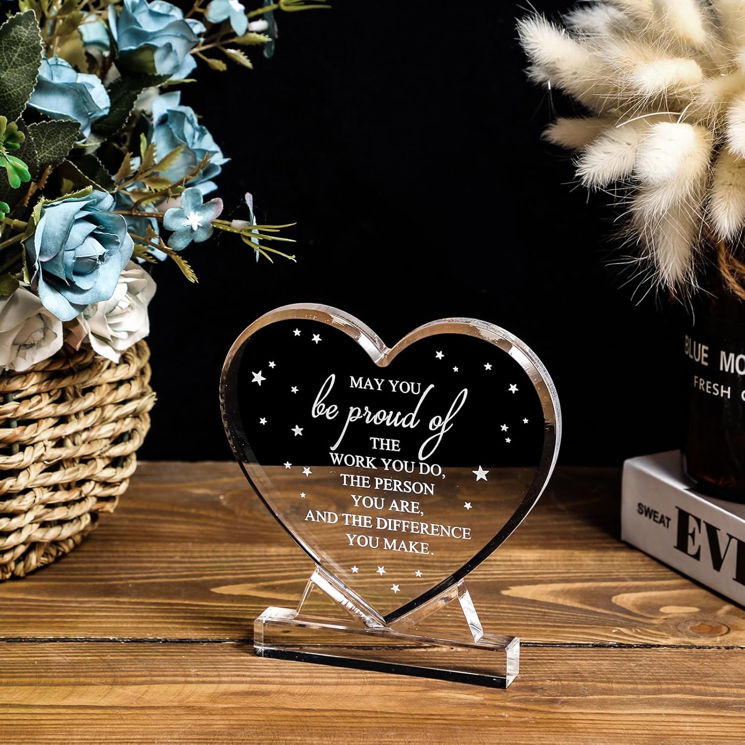 Bucherry 10 Pcs Employee Appreciation Awards for Coworker Acrylic Thank You Trophy May You Be Proud of The Work You Do Sign Prizes Retirement Goodbye Farewell Gift for Women Men(Heart) - Image 5