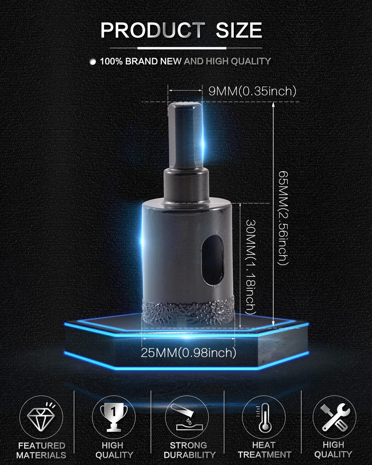 Punta Diamantata Katur 100mm - Sega A Tazza Per Vetro, Ceramica E Marmo - Foto 11