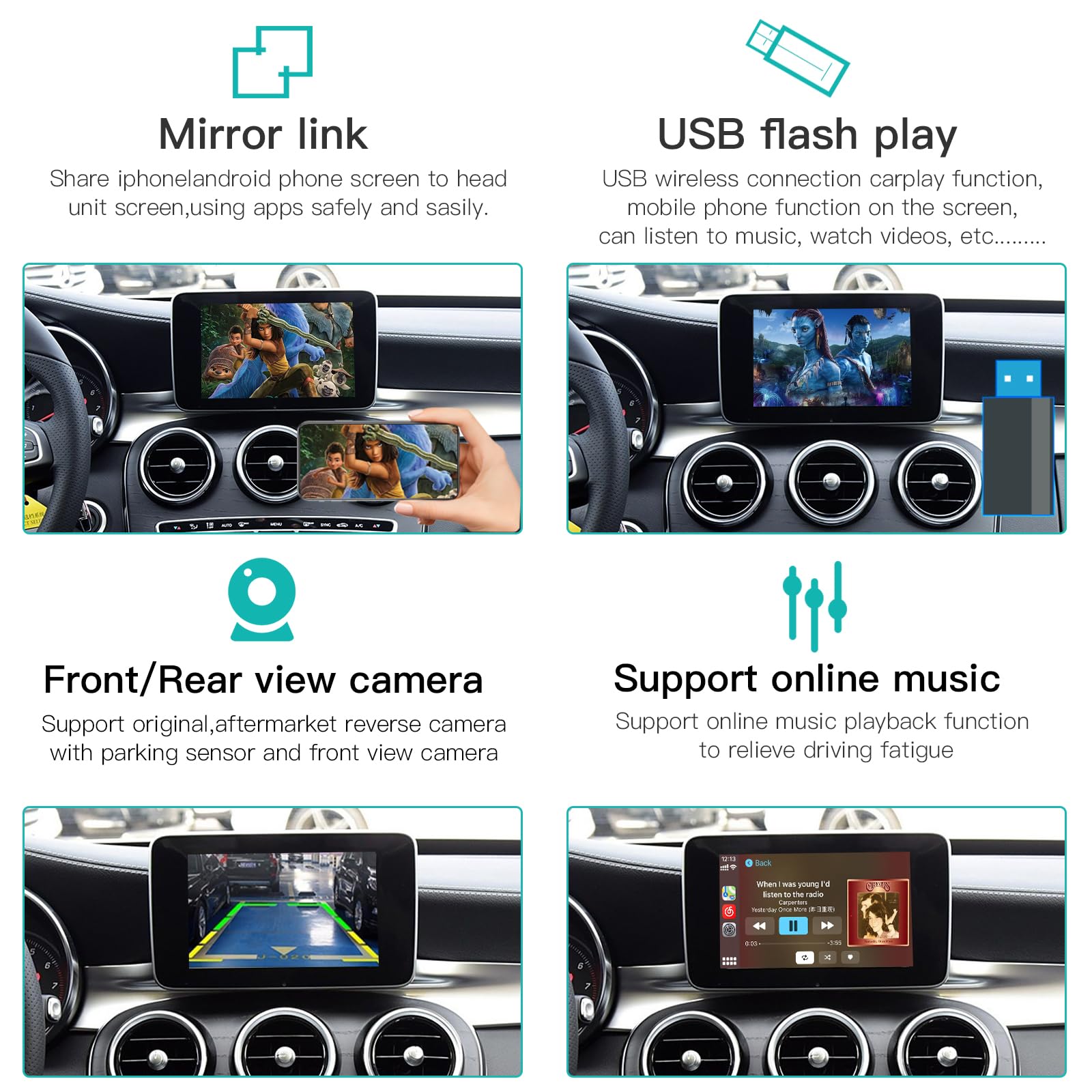 Wireless CarPlay/Android Auto per Mercedes Benz Classe A B C E GLA CLA CLE W205 W176 C117 W246 W167 NTG5.0