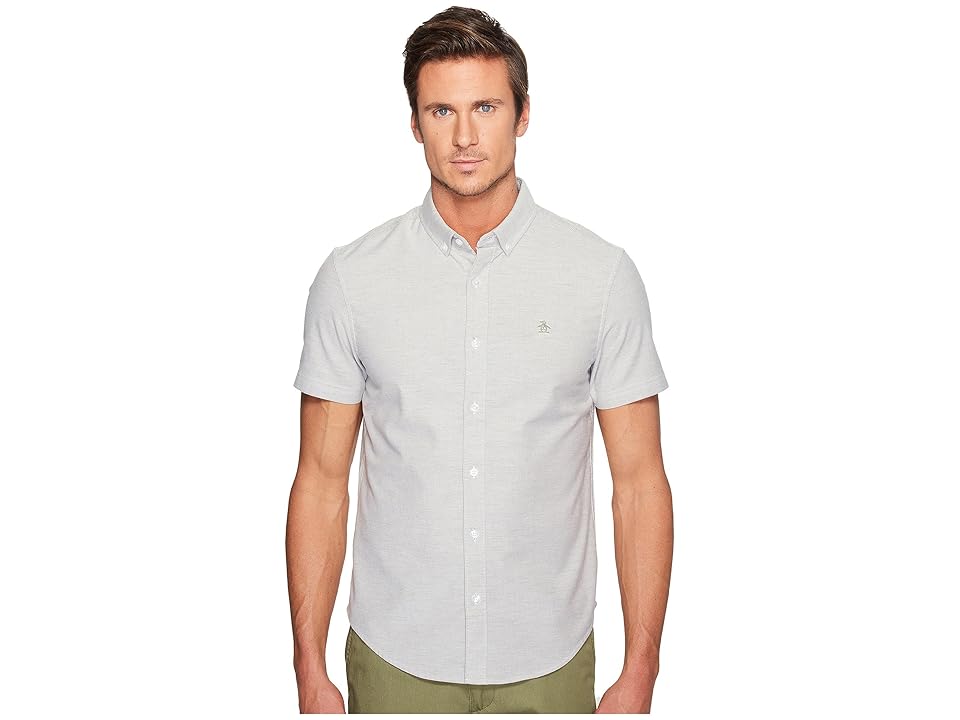 

Original Penguin Short Sleeve Updated Core Oxford (Burnt Olive) Men's Short Sleeve Button Up
