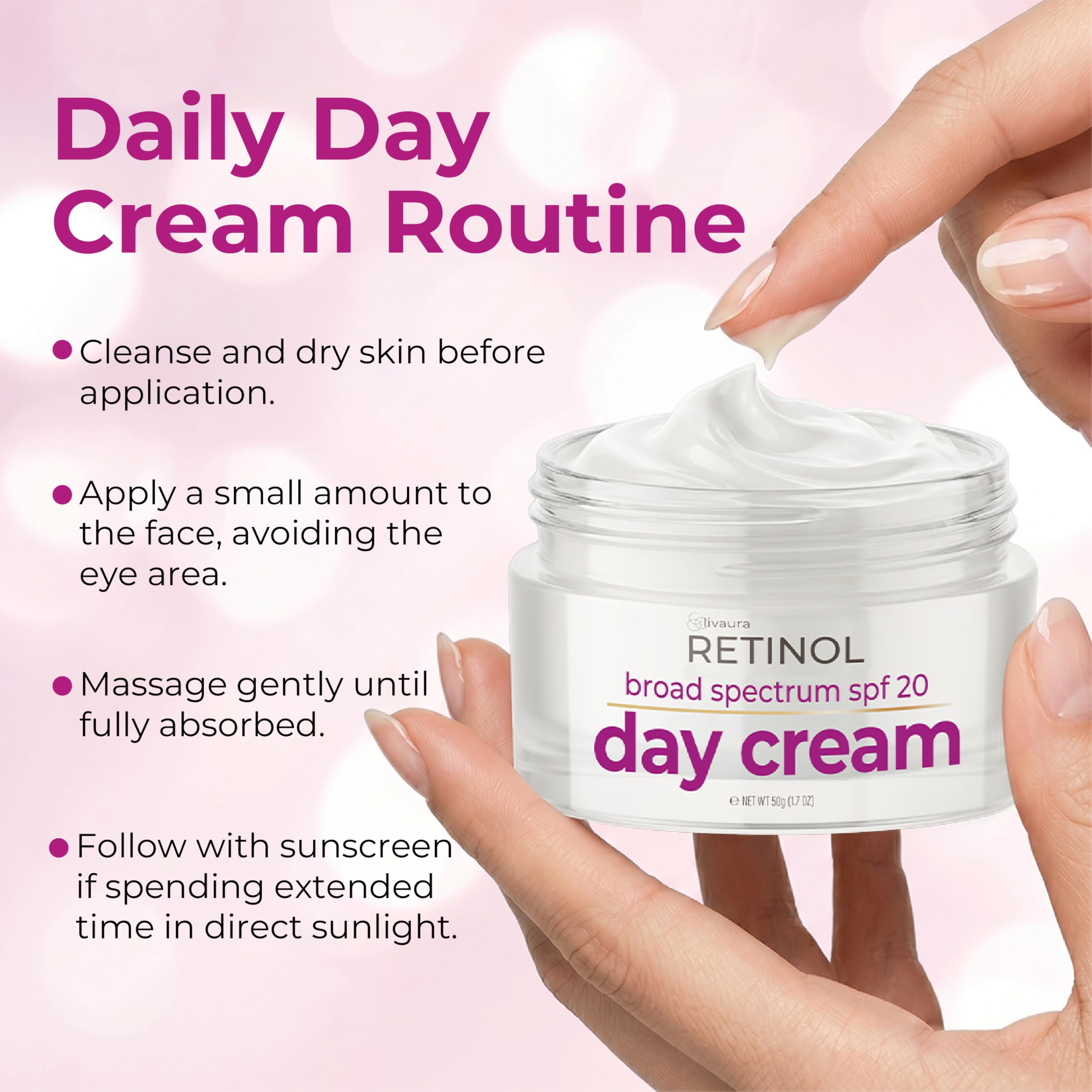 Amazon.com: Retinol LIVAURA Day Cream SPF 20 for Women - Anti
