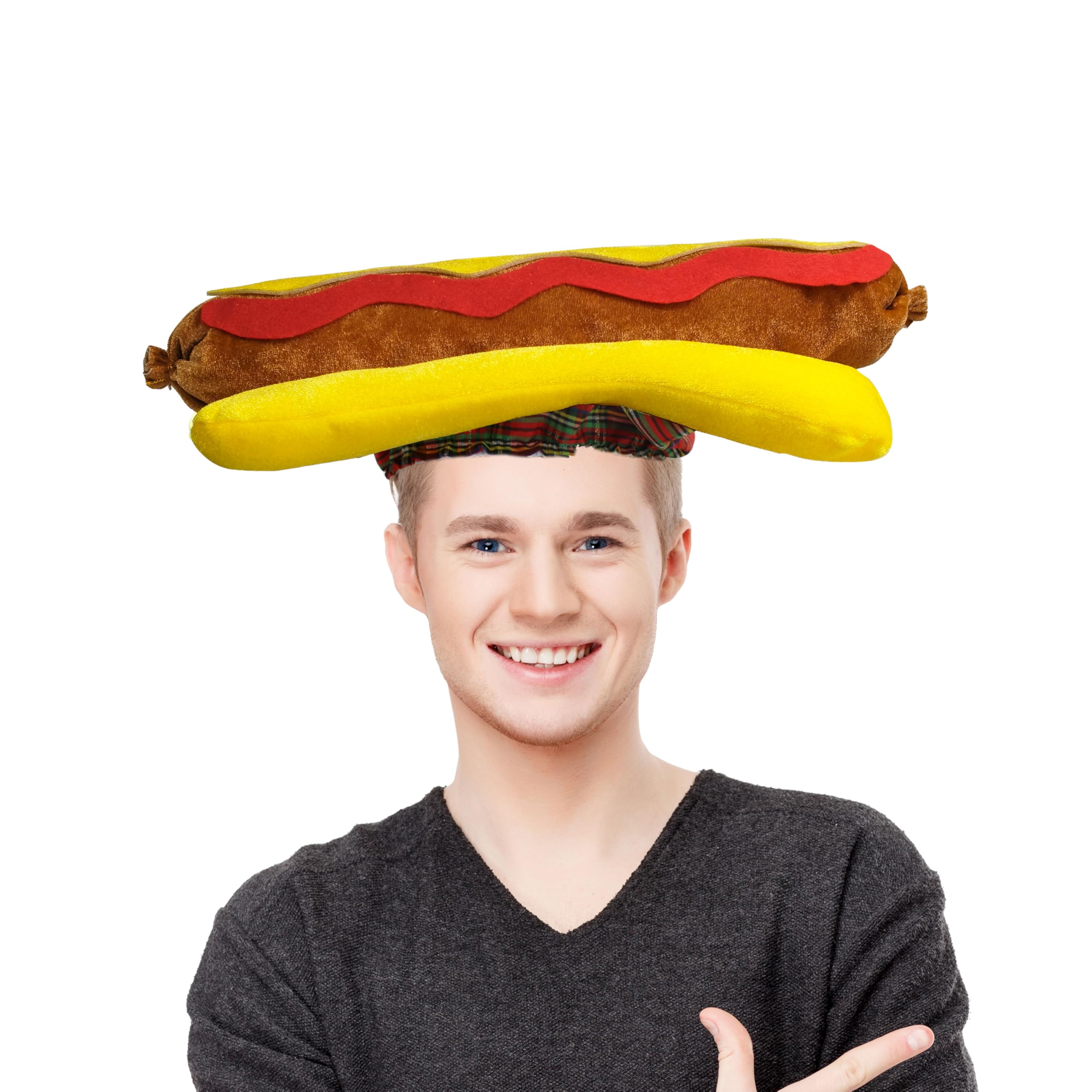 Hotdog Hat - 3D Funny Food Costume Headwear - Comfortable Fit for Adults - Ideal for Cooking Parties & Festivals