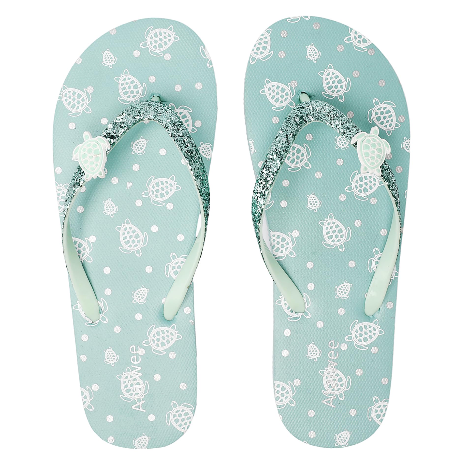 Ataiwee Girls Flip Flop Sandals Colorful Print Slip-On.