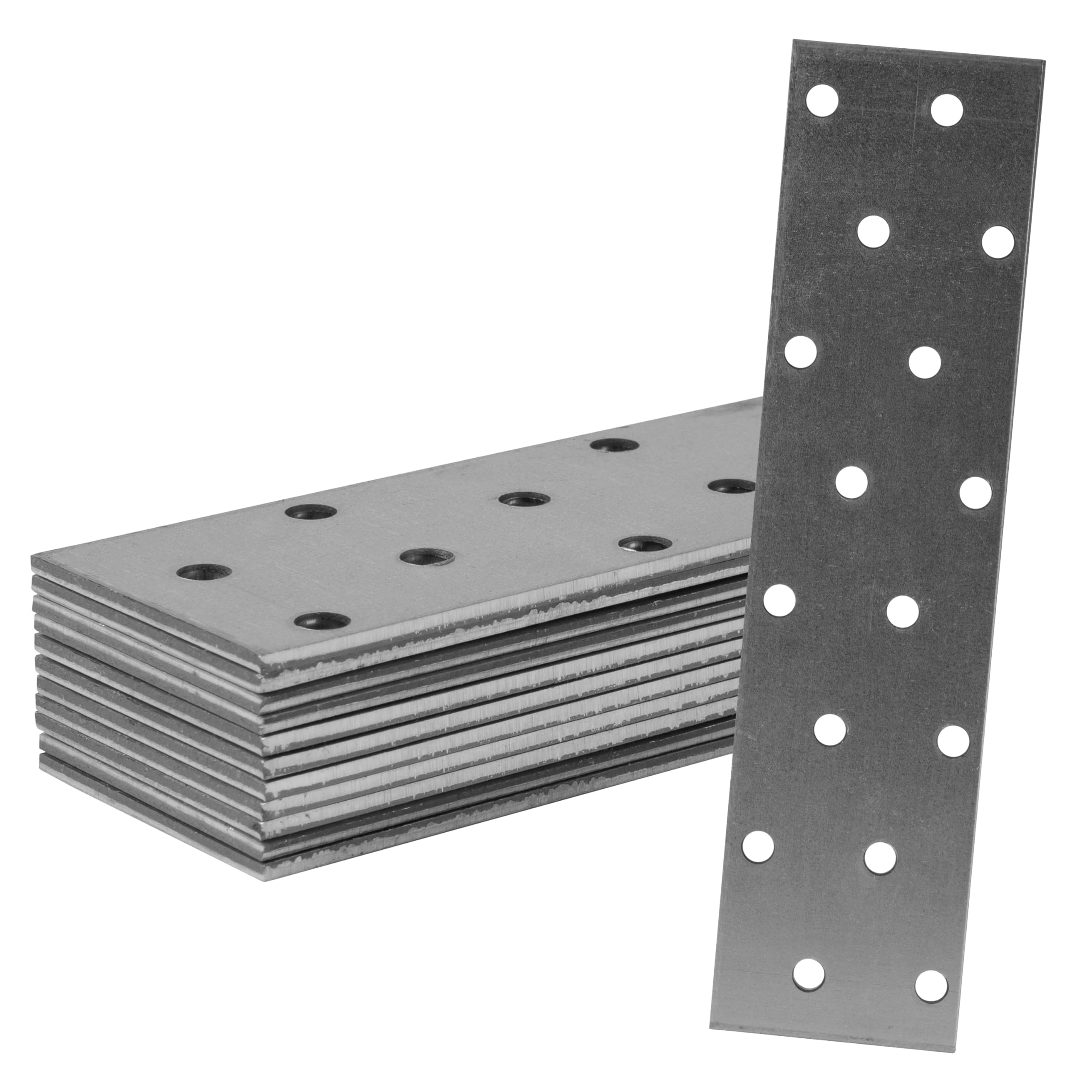 Repa Market Heavy Duty Metal Bracket Mending Plate - 6.29" x 1.57" Inch / Pack of 12 - Steel Shelf Brackets - Perforated Sheets for Home Improvement