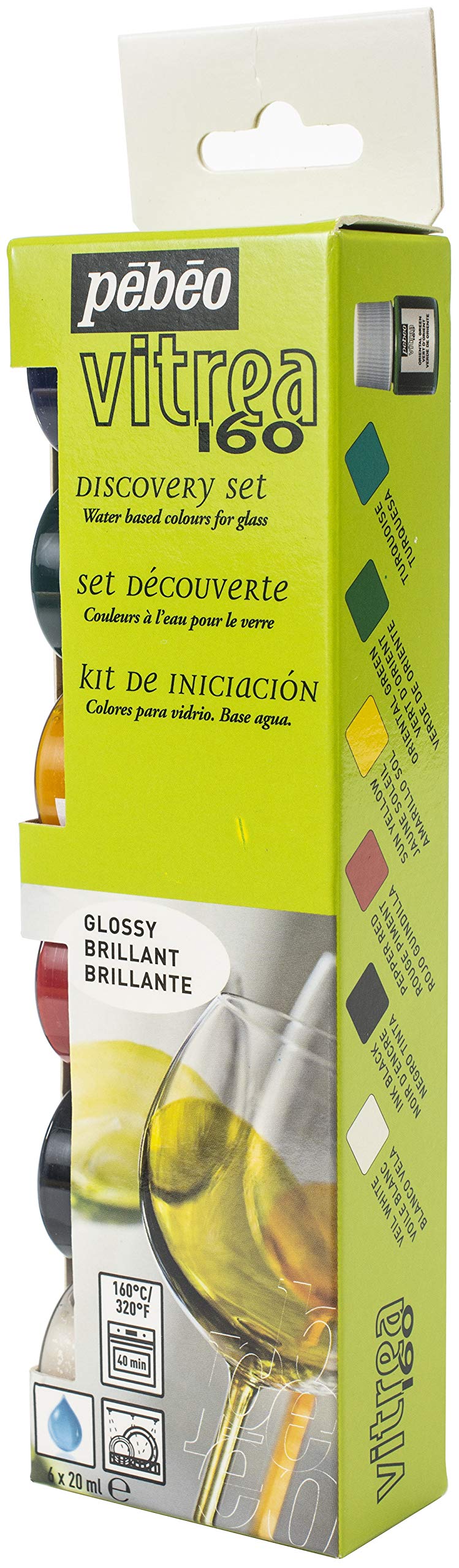 Pebeo Vitrea 160 Exploration Gloss 20ml Assorted Colours Set Of 12