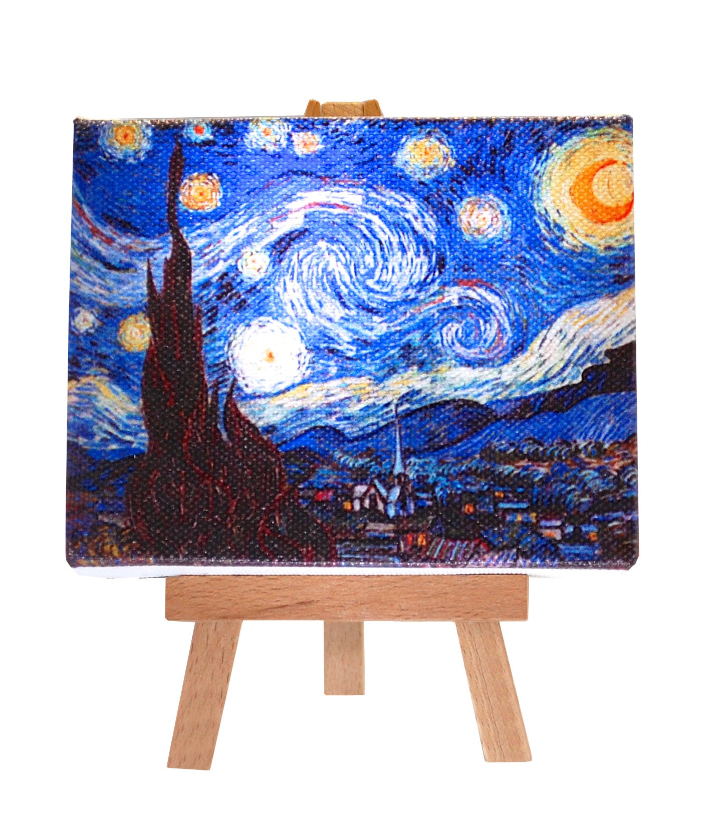 Starry Night by Vincent van Gogh Mini Canvas with Easel