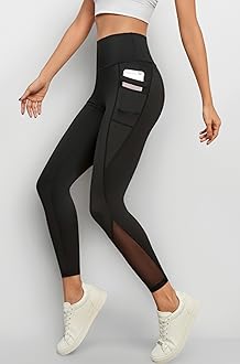 Women's & Girl's Stretch Fit High Rise Track Pant Gym wear Mesh Leggings Workout Pants with Side Pockets/Stretchable Tights/Highwaist Sports Fitness Yoga Track Pants_2012