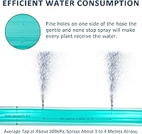 Vista 3 de Manguera de riego y remojo de alta resistencia de 50 pies, manguera de jardín para remojar el suelo, manguera de agua que gotea el 70% de agua, Verde
