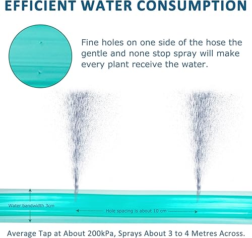 Miniatura 3 de Manguera de riego y remojo de alta resistencia de 50 pies, manguera de jardín para remojar el suelo, manguera de agua que gotea el 70% de agua,