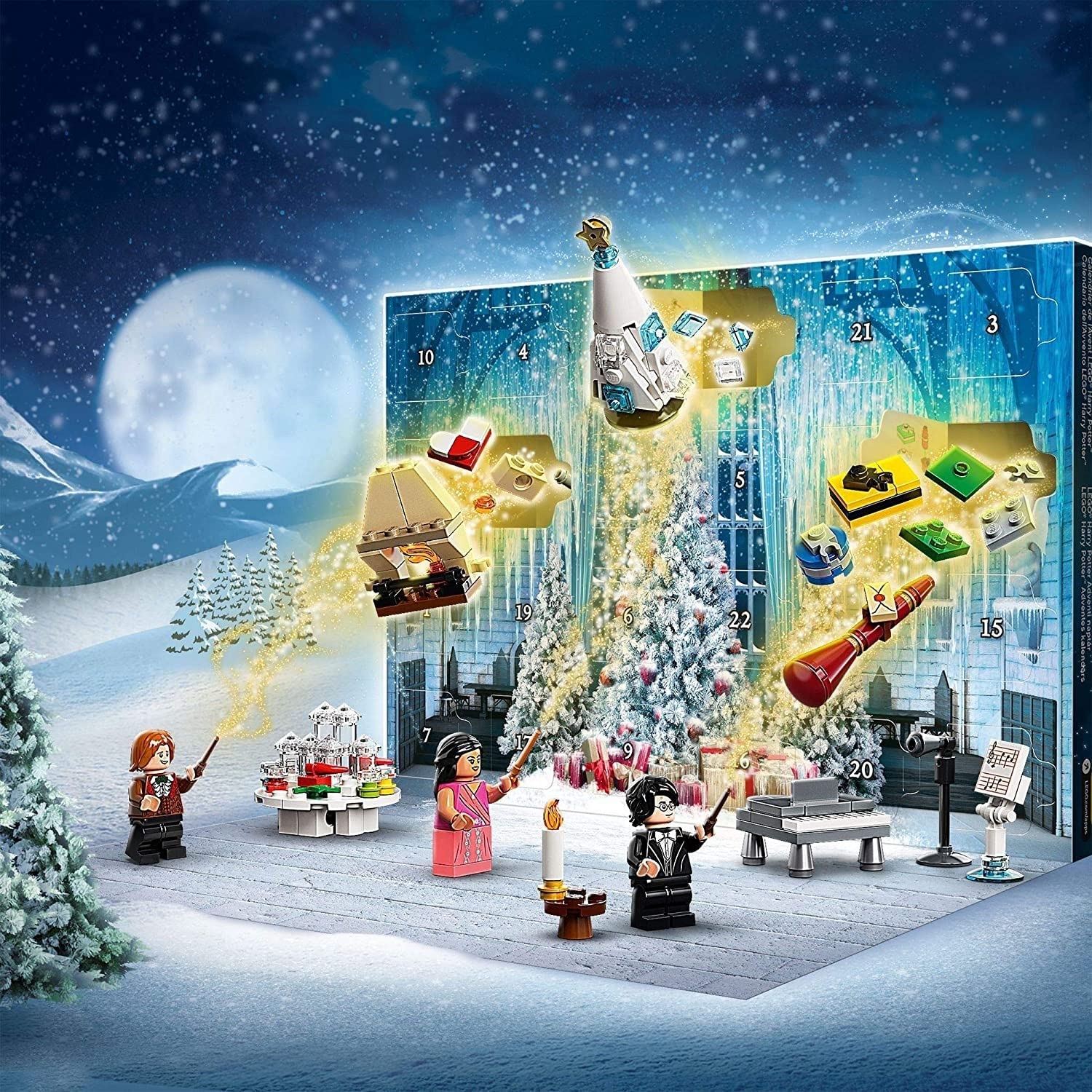 LEGO 75981 Harry Potter Calendrier de l’Avent LEGO Harry Potter jeu de Construction de Noël - Scène du Bal de Noël à Poudlard