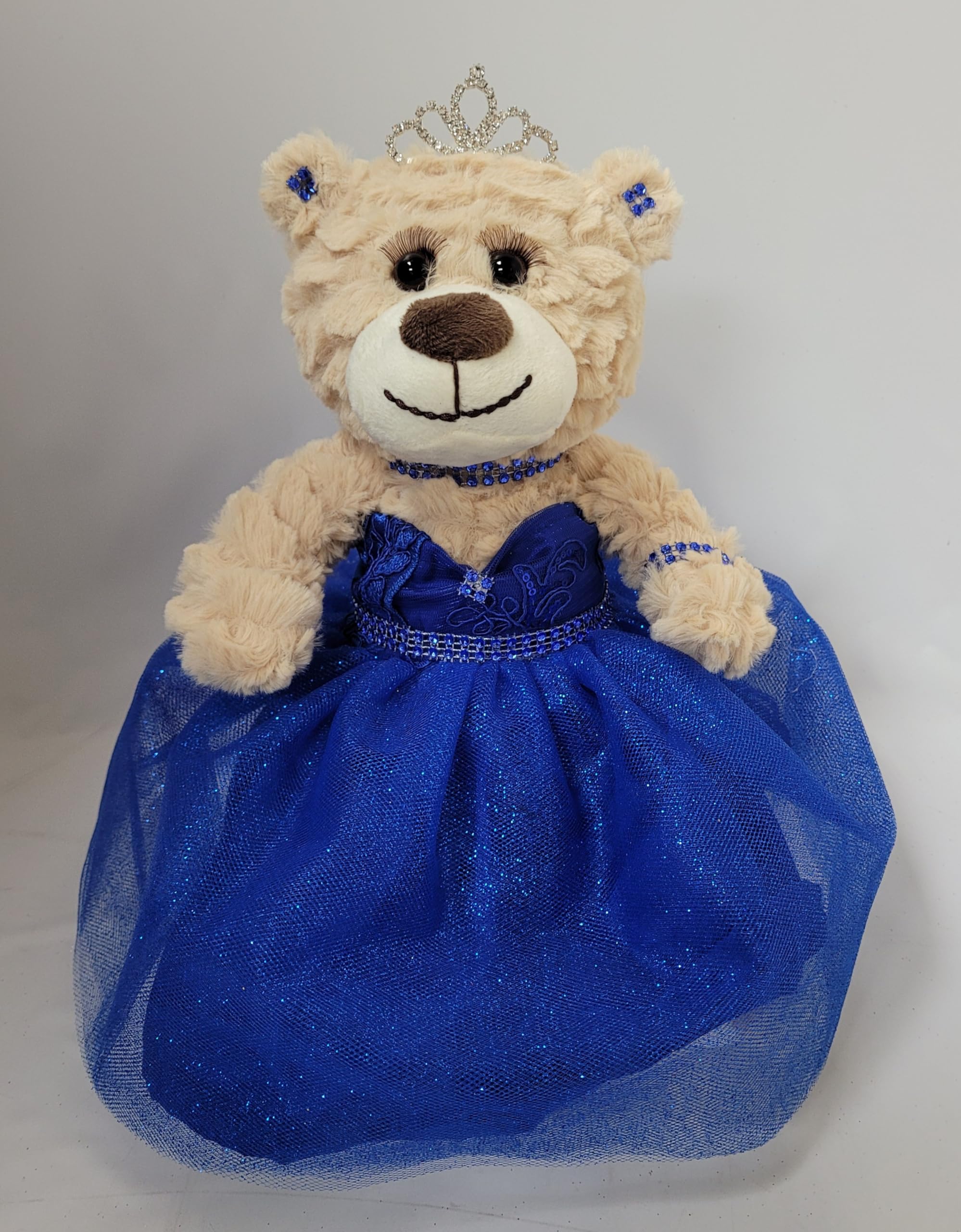 KINNEX COLLECTIONS SINCE 1997 12" Quince Anos Last Doll Teddy Bear with Dress (Centerpiece) ~ ARC09832-15 (Royal Blue)