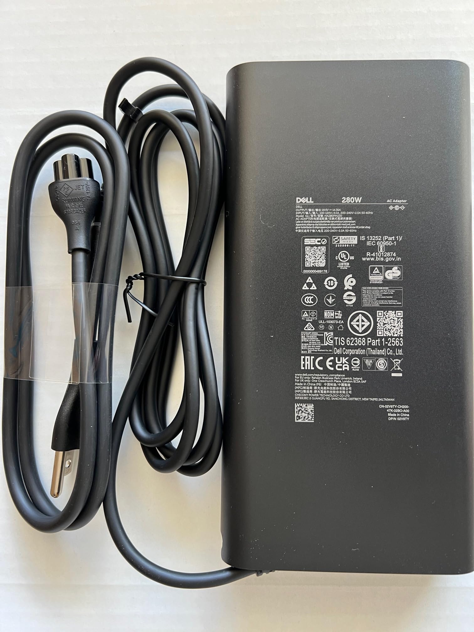 Dell Laptop Charger 280W Barrel 7.4mm tip GAN AC Adapter for Alienware M16 R2, Alienware M18 R2, Precision Workstation 3280 Compact, LA280PM230,