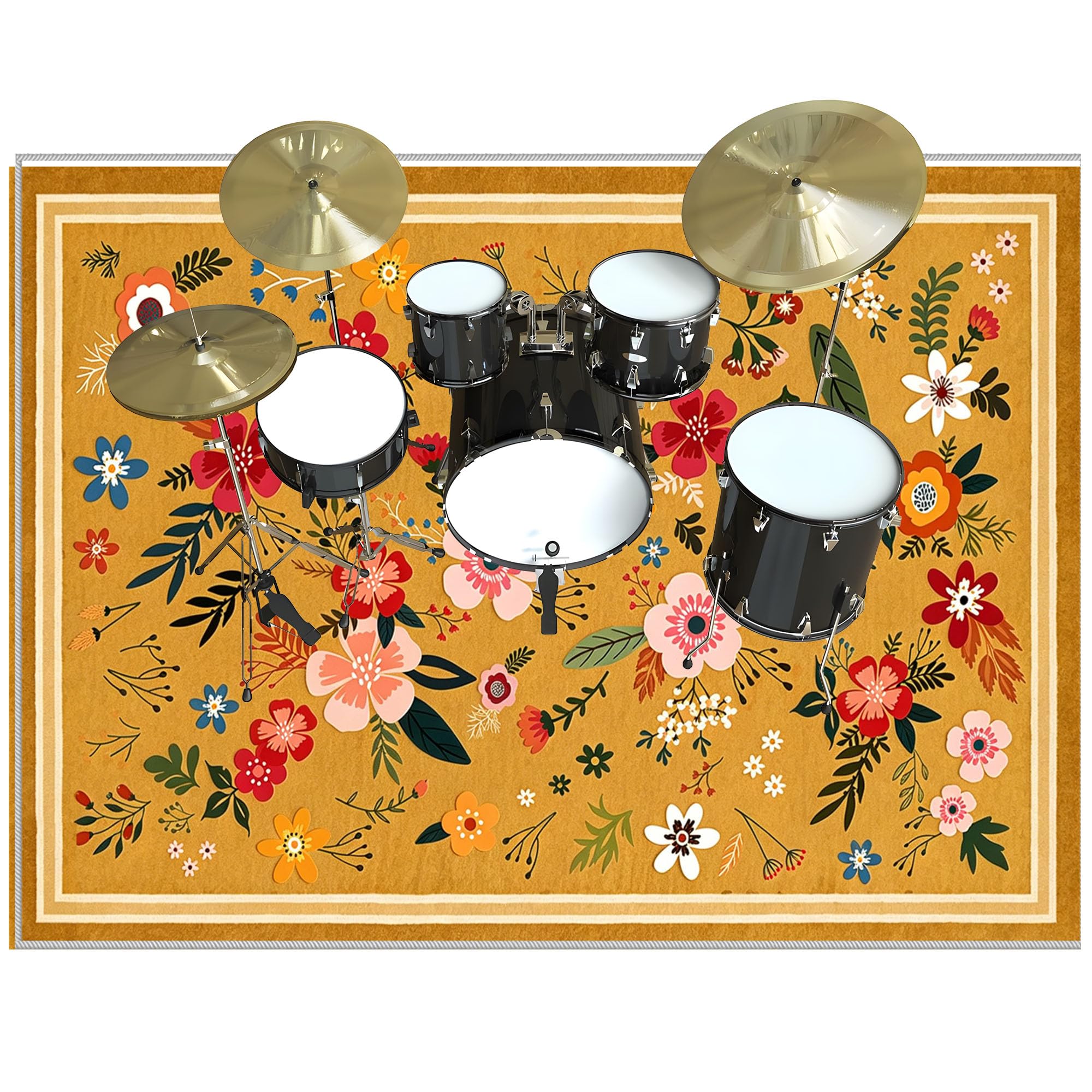Schlagzeugteppich rutschfest Schlagzeug Teppich Drum Teppich Schalldicht Drum Teppich Matte Musikinstrumente Bodenmatte Schallschutz Akustik Teppich Rutschfester Drum Rug Trommelteppich 140 x 90 cm