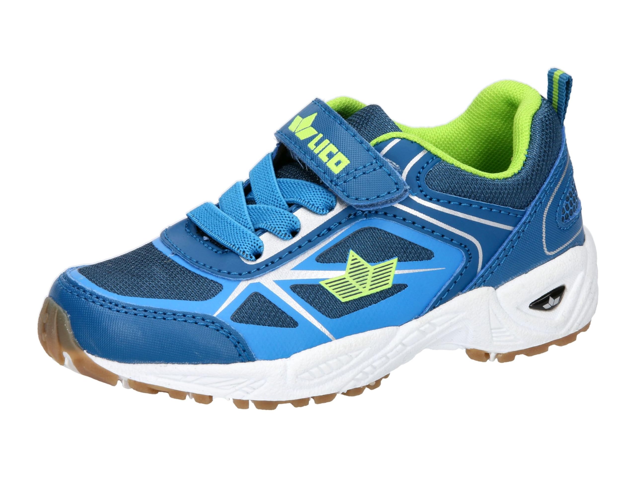 Lico Unisex Children's Salford Vs Trainers, Petrol Blue Lemon, 1.5 UK Child