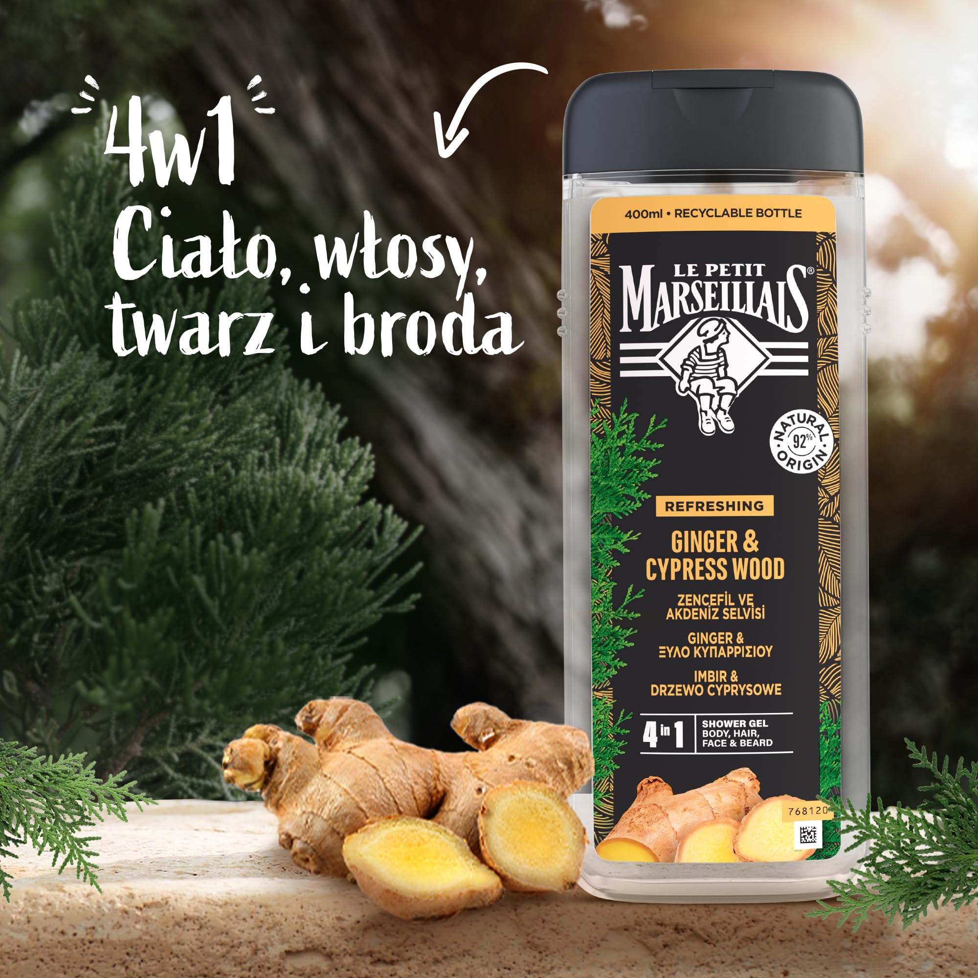 le petit marseillais duş jeli men serisi zencefil & akdeniz selvisi (400 ml)