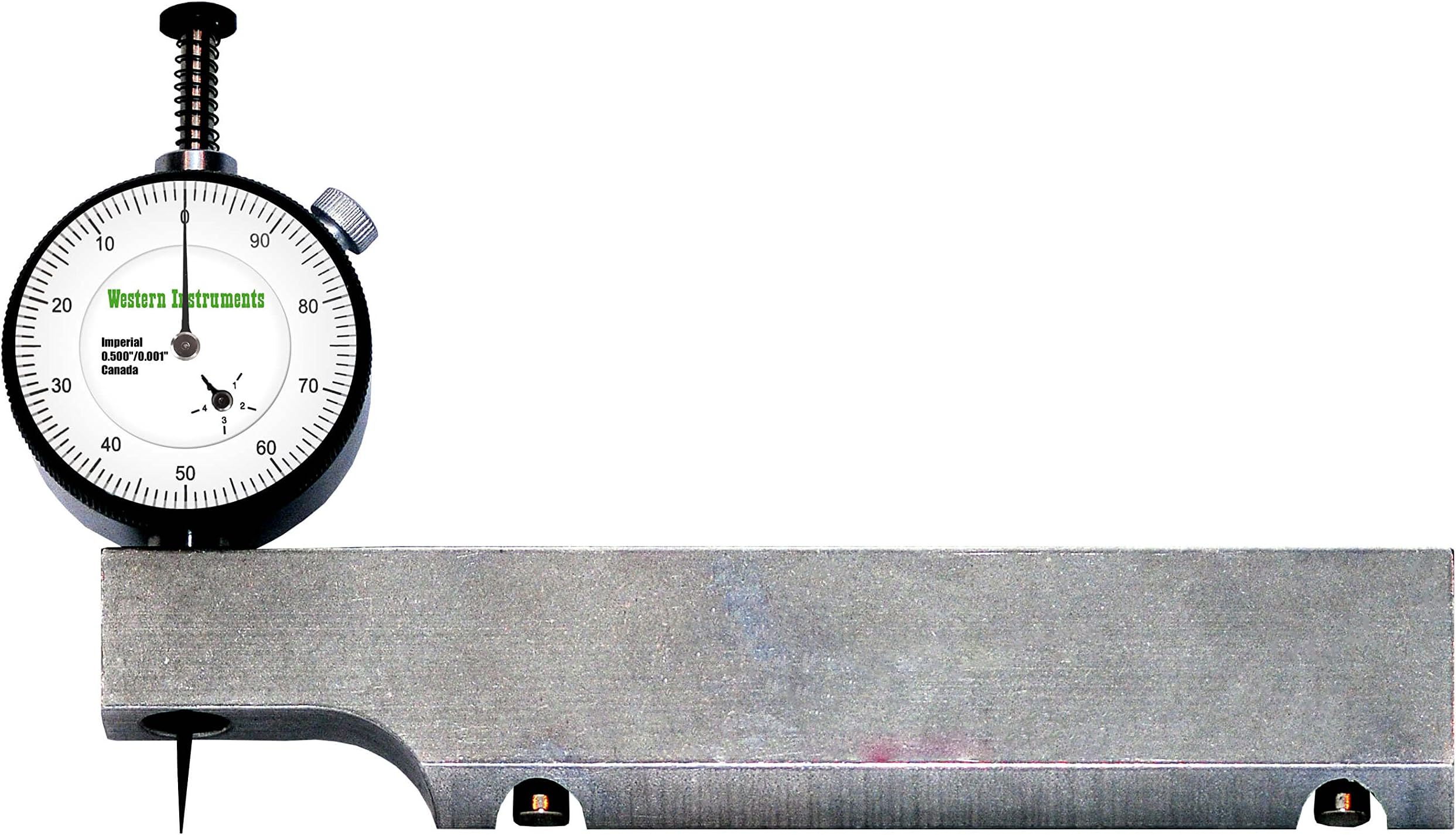 Western Instruments N88-6M-I Reaching Plus Magnetic Pit Gauge with Inch Dial Indicator, Range: 0.0-0.5", Resolution: 0.001", Dial Diameter: 1.4", 6" (152mm)