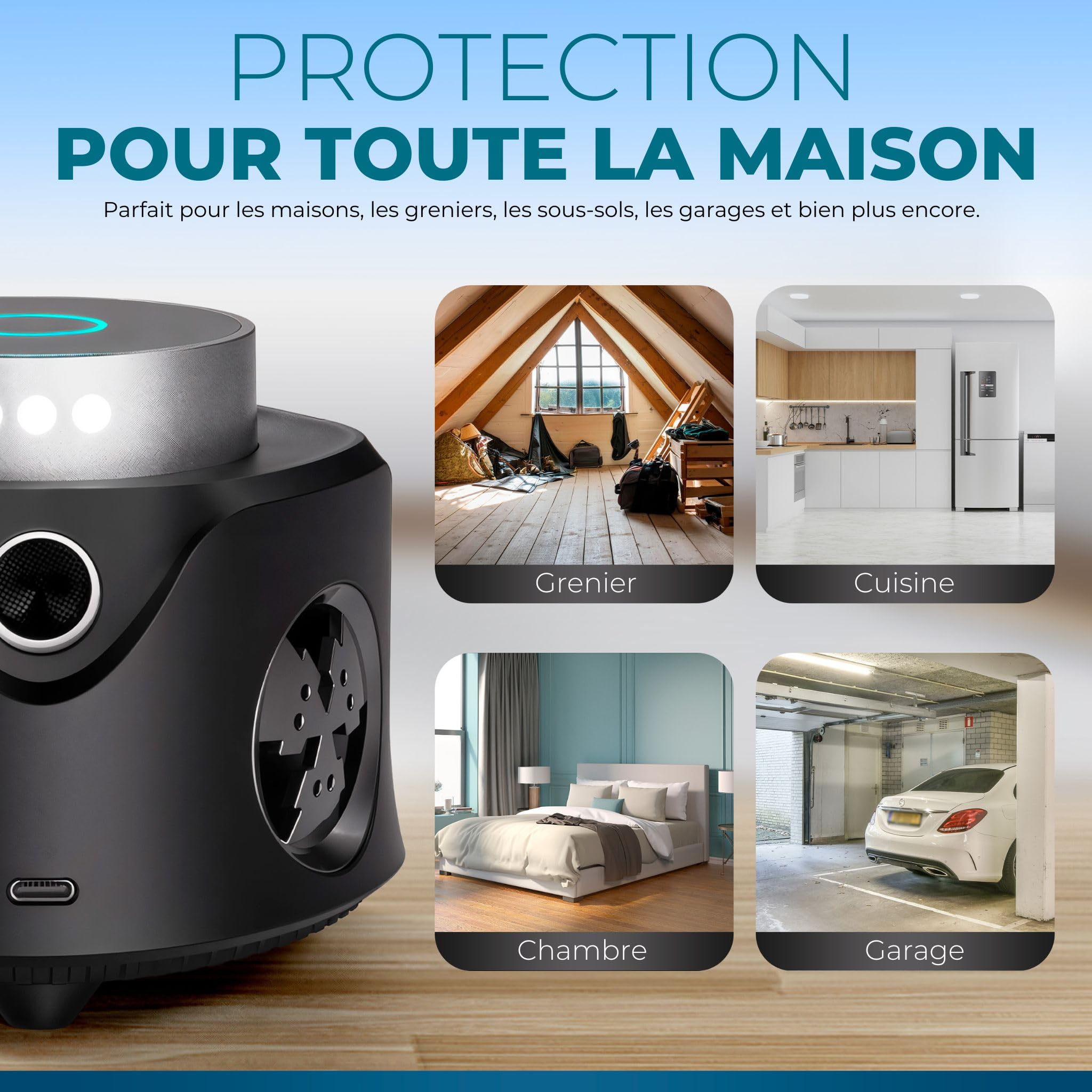 Répulsif rongeurs à Ultrasons 360° avec Télécommande, anti souris et anti rat, piege a souris, raticide