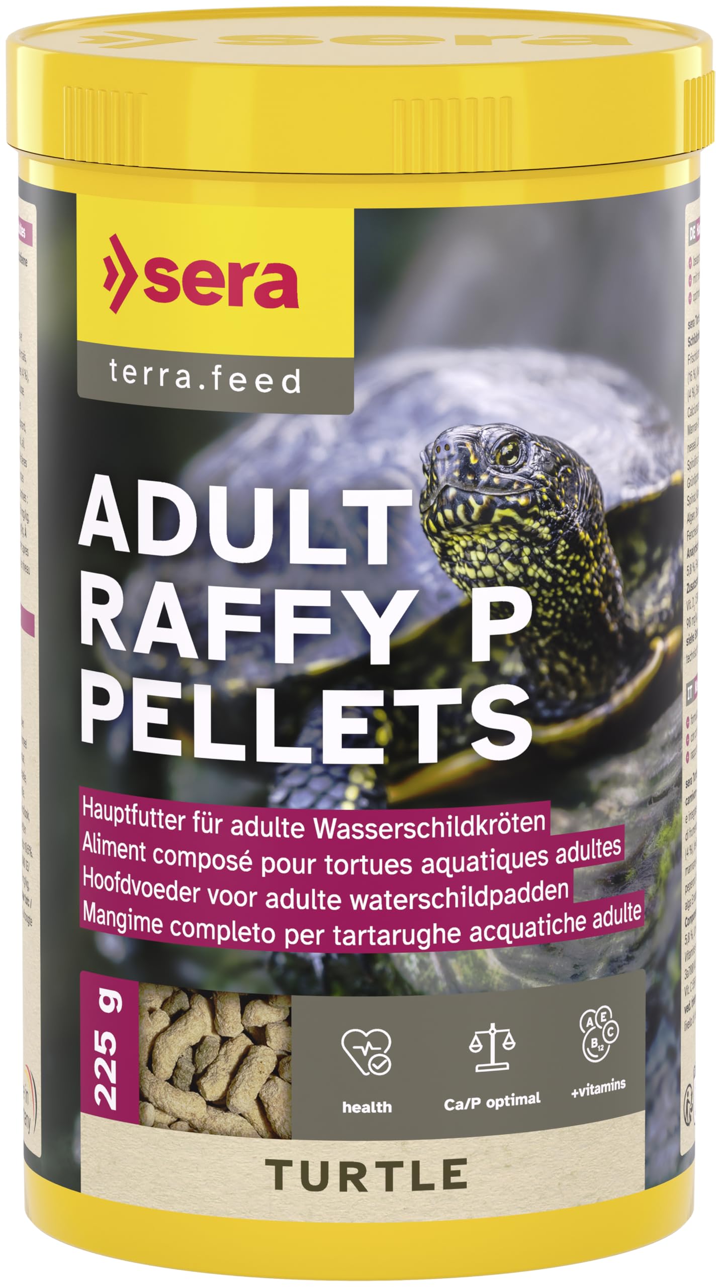 sera Turtle Adult Raffy P Pellets 1.000ml (220g)| Mangime tartarughe acqua per tartaruga adulta carnivora | Pellet ricchi di proteine per tortoise acquatiche | Principale per tartarughe d'acqua