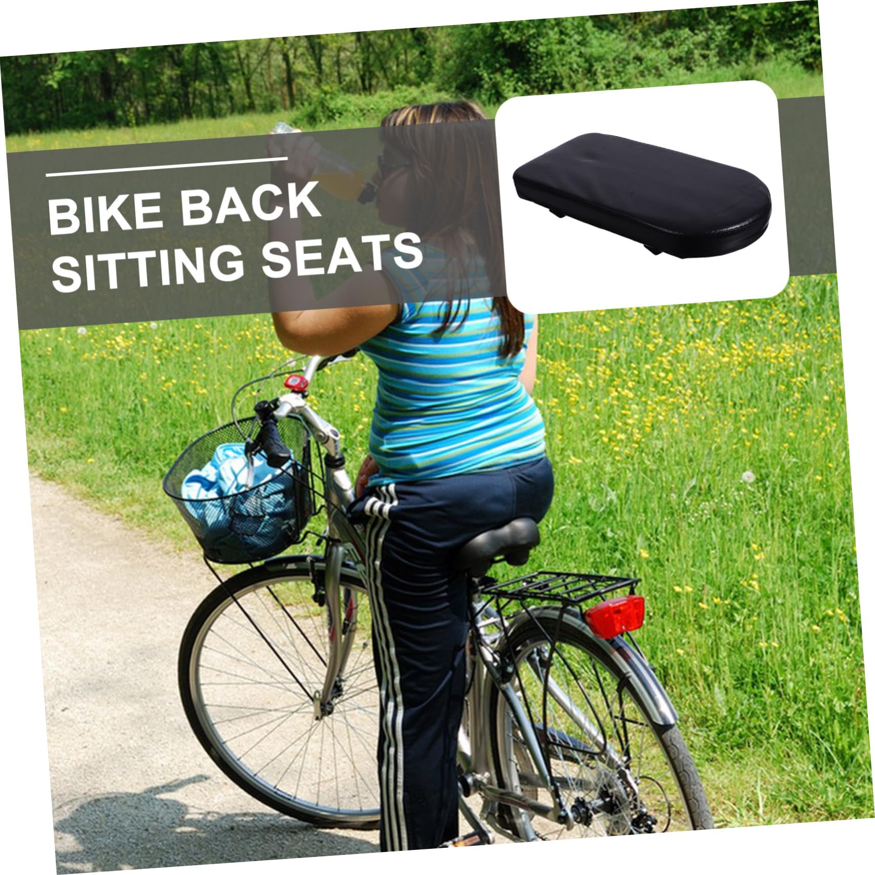 Coussin De Siège Arrière De Vélo - Noir, Confort Pour Passager, Pour VTT Ou Vélo De Route