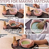 Vista 8 de Joyscale Matcha Whisk Set, Matcha Set Whisk And Bowl, 8 Pcs Matcha Kit Set(Texture Design), 16 OZ, Japanese Matcha Tea Set, Matcha Making Kit Gifts