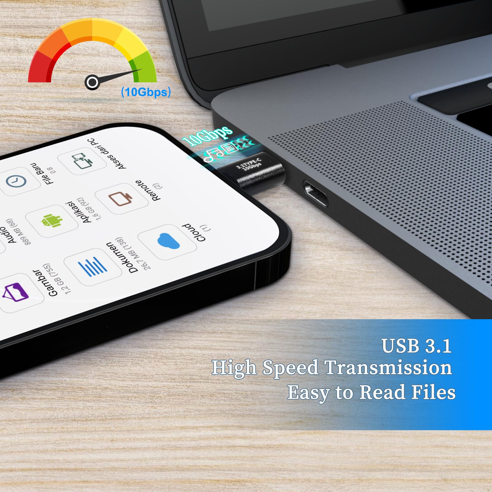 Zestiq Lot De 4 Adaptateurs USB C Vers USB Femelle Vers USB Mâle 3.0, Adaptateur USB De Type C Compatible Avec IPhone 15/14/13/12, IPad Pro/Mini/Air, Samsung Galaxy S21 S22 Plus/Ultra/FE