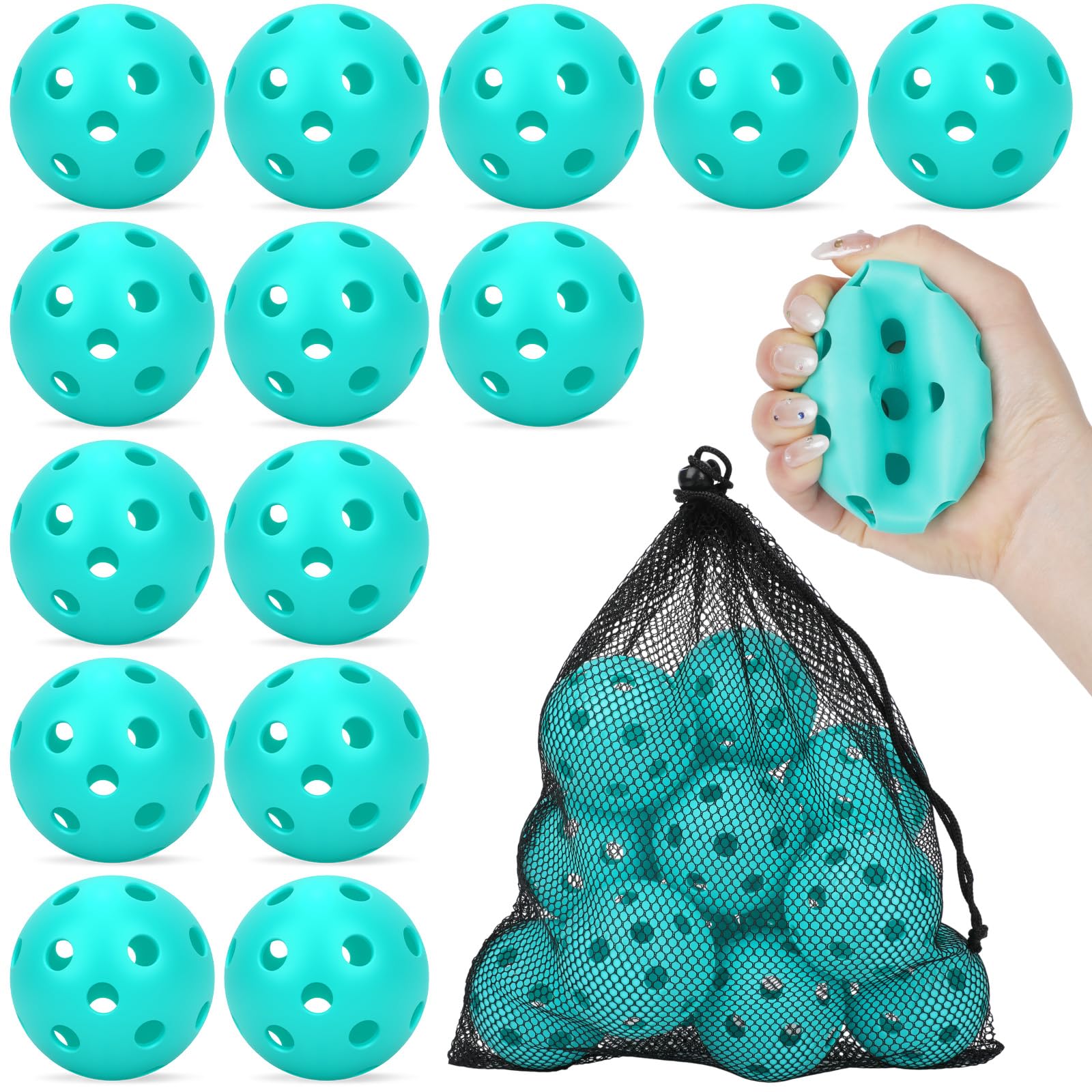 Coopay 14/48 Pack Practice Baseball Softball, Plastic Training Balls Lightweight Hollow Limited Flight Softballs for Hitting, Pitching, Batting Training Indoor Outdoor Use