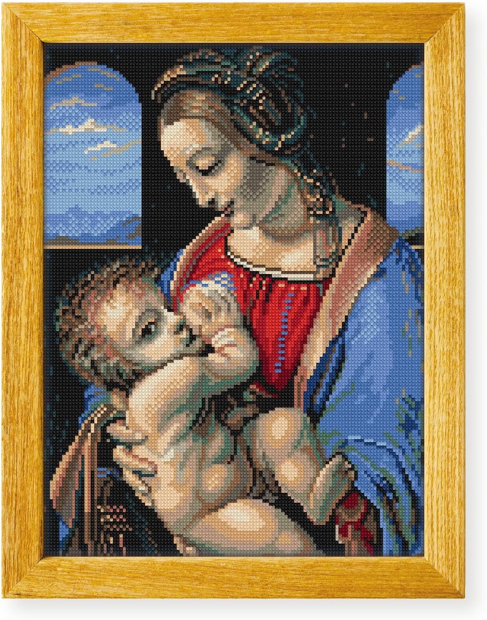 Awesome Pattern Studio Madonna Litta by Leonardo da Vinci DS2287, Diamond Painting Kit, Diamond Art Kits for Adults, Full Drill 5D Diamond Dots Kits. All Items Included.