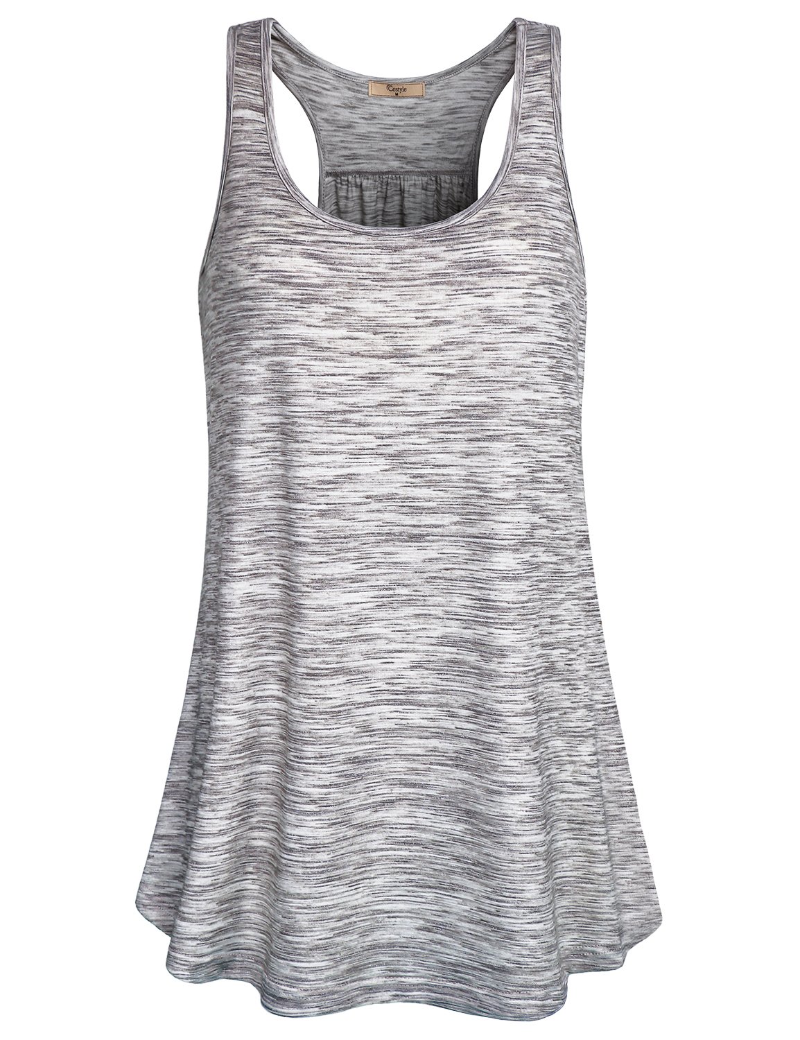 Cestyle Racerback Workout Tank Tops for Women Long Flowy Sleeveless Top