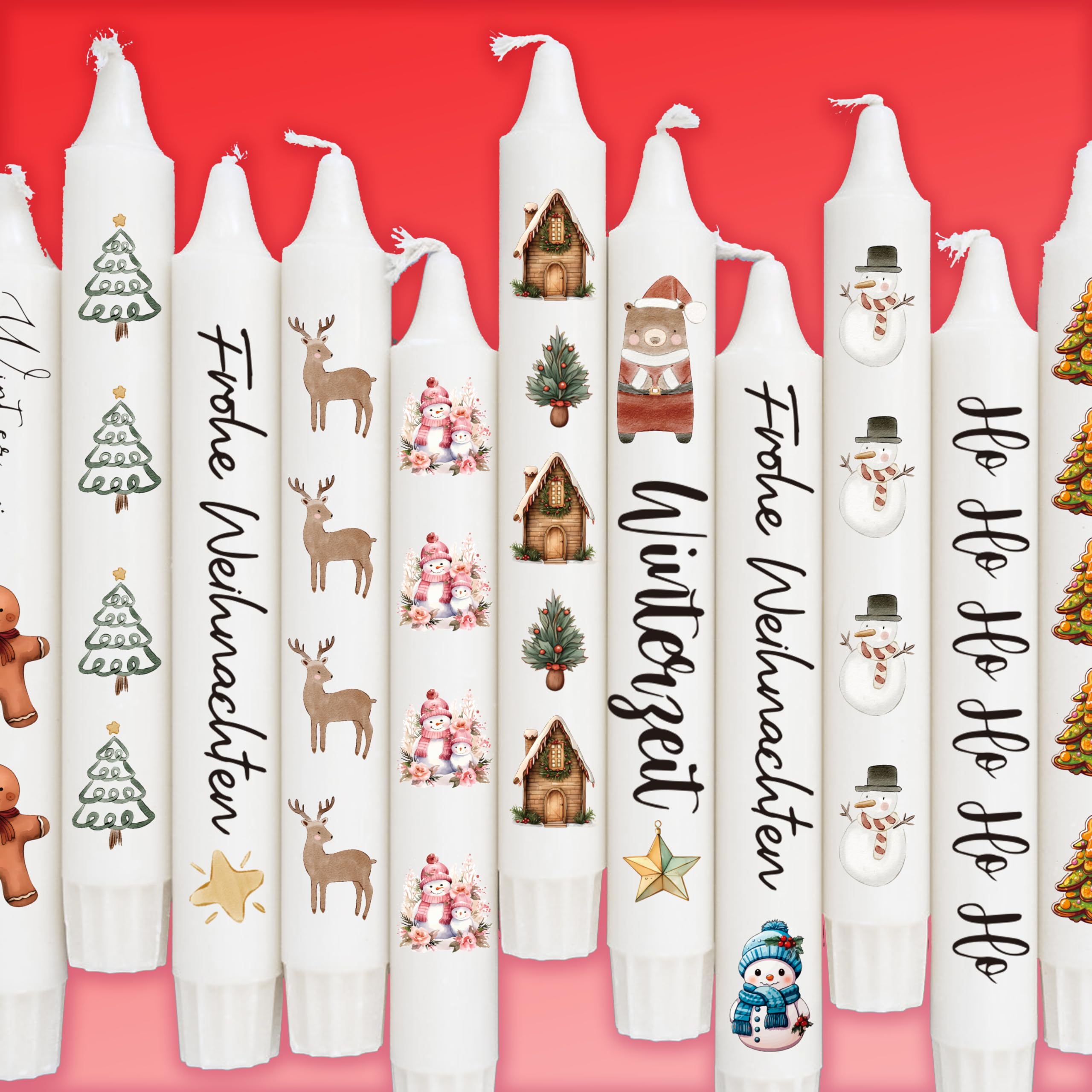 6 Tatuaggi Per Candele Di Natale – Fogli Transfer Con Motivi Natalizi, Adesivi Fai Da Te Per Decorare Candele E Tazze - 2