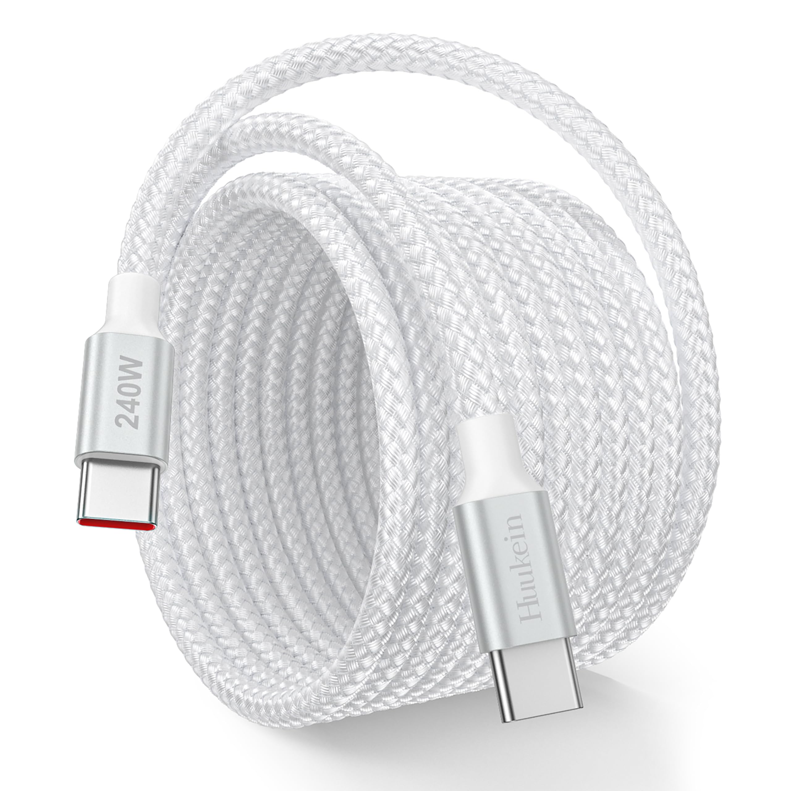 240W USB C auf USB C Kabel 1.5M, PD3.1 Schell Ladekabel USB C für iPhone 17/16e/16/15 Pro Max, MacBook, iPad, für Samsung Galaxy usw Weiß