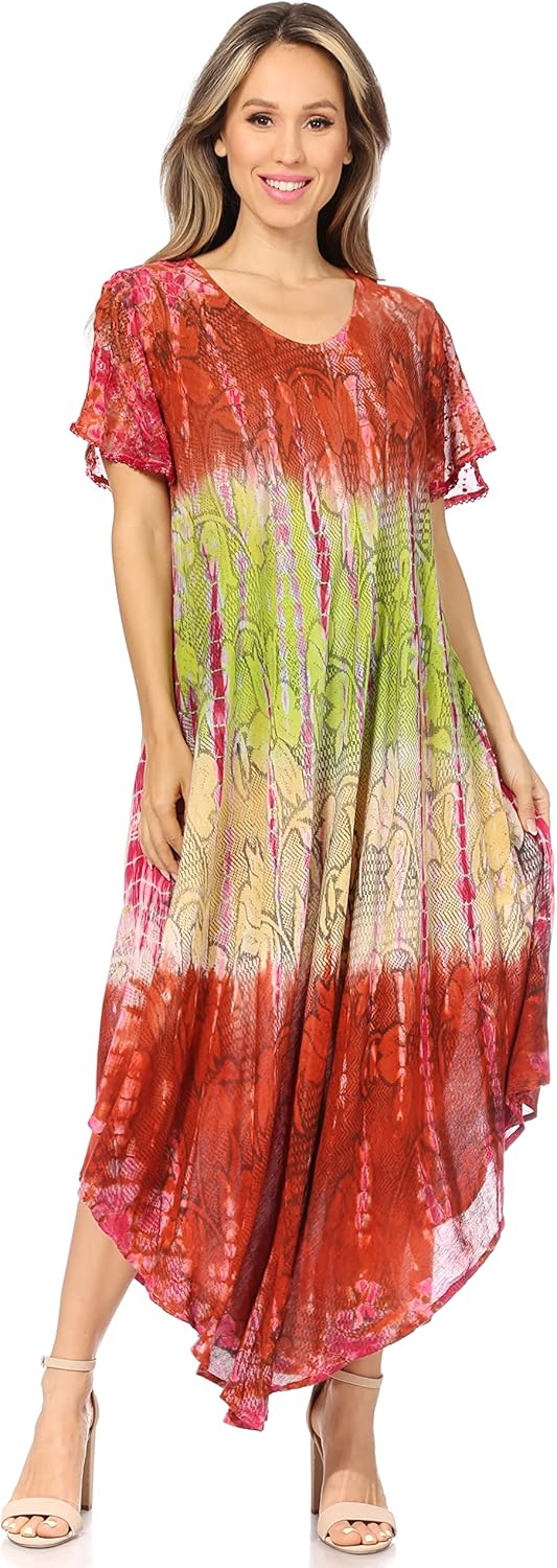 Sakkas Mika Ombre Floral Caftan Dress - Image 5