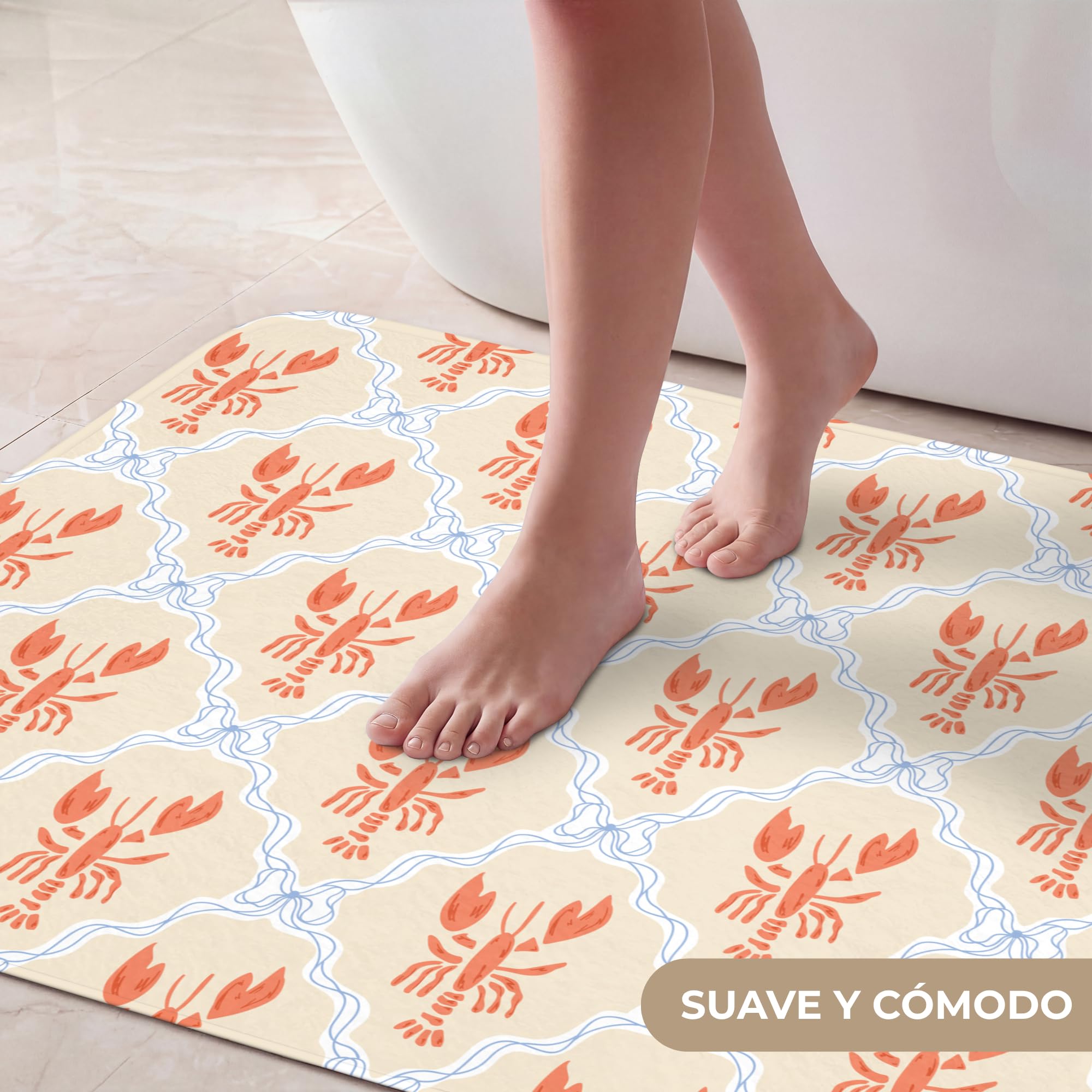Alfombra Baño Rectangular 90x60 cm Decoracion Bathroom Mat Non Slip Shower Lavable Antideslizante Alfombrilla Tapete Banheiro Cáncer - Amarillo - Patrón