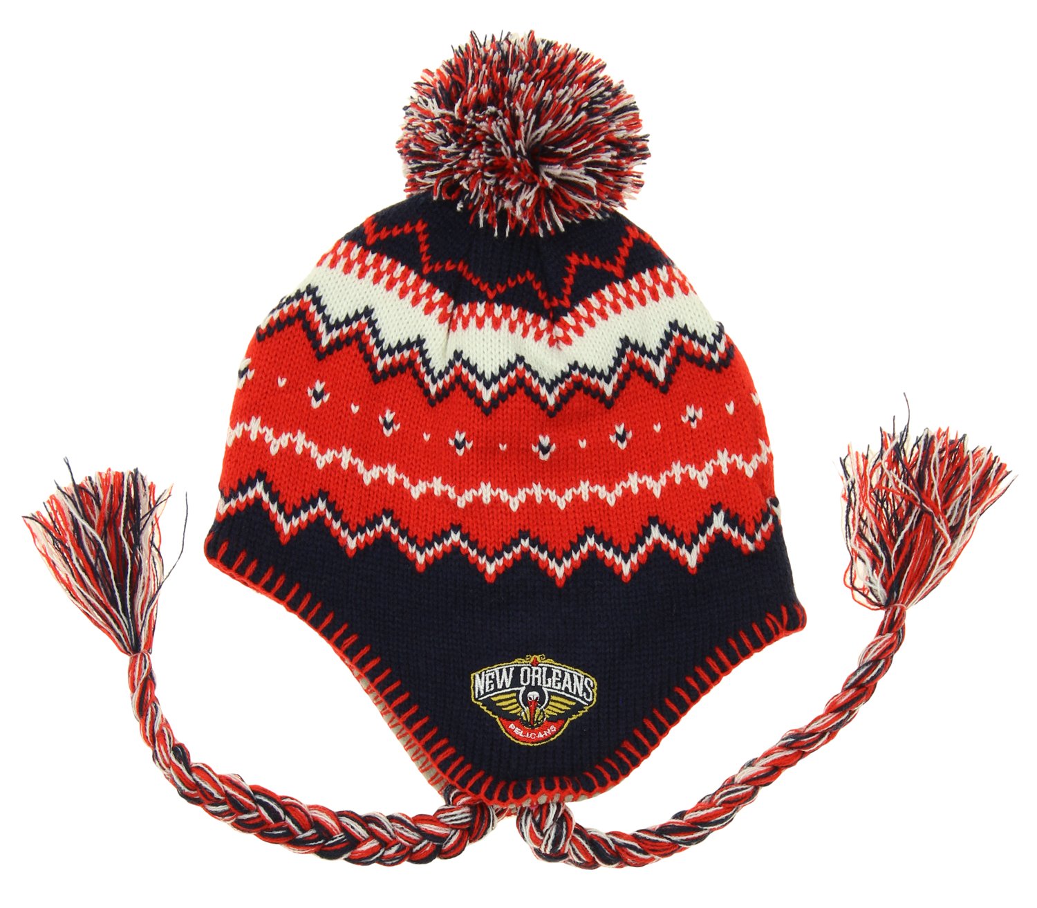 NBA Youth Boys New Orleans Pelicans Tassle Knit Hat with Pom, Multi