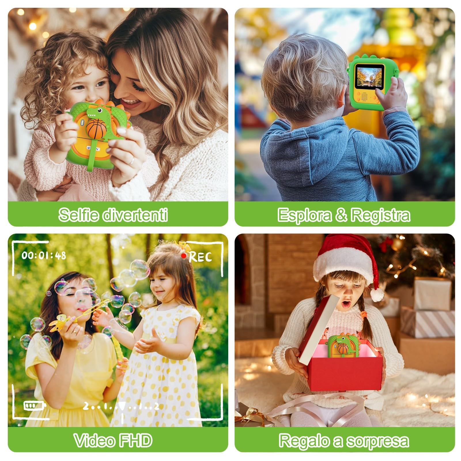 Macchina Fotografica Bambini Istantanea con obiettivo 180°Flip, ARNSSIEN 2,4" Fotocamera Istantanea per Bambini 1080P con 3 Rotoli di Carta da Stampa, Regalo per Bambino per Ragazze Ragazzi da 3-12,M2