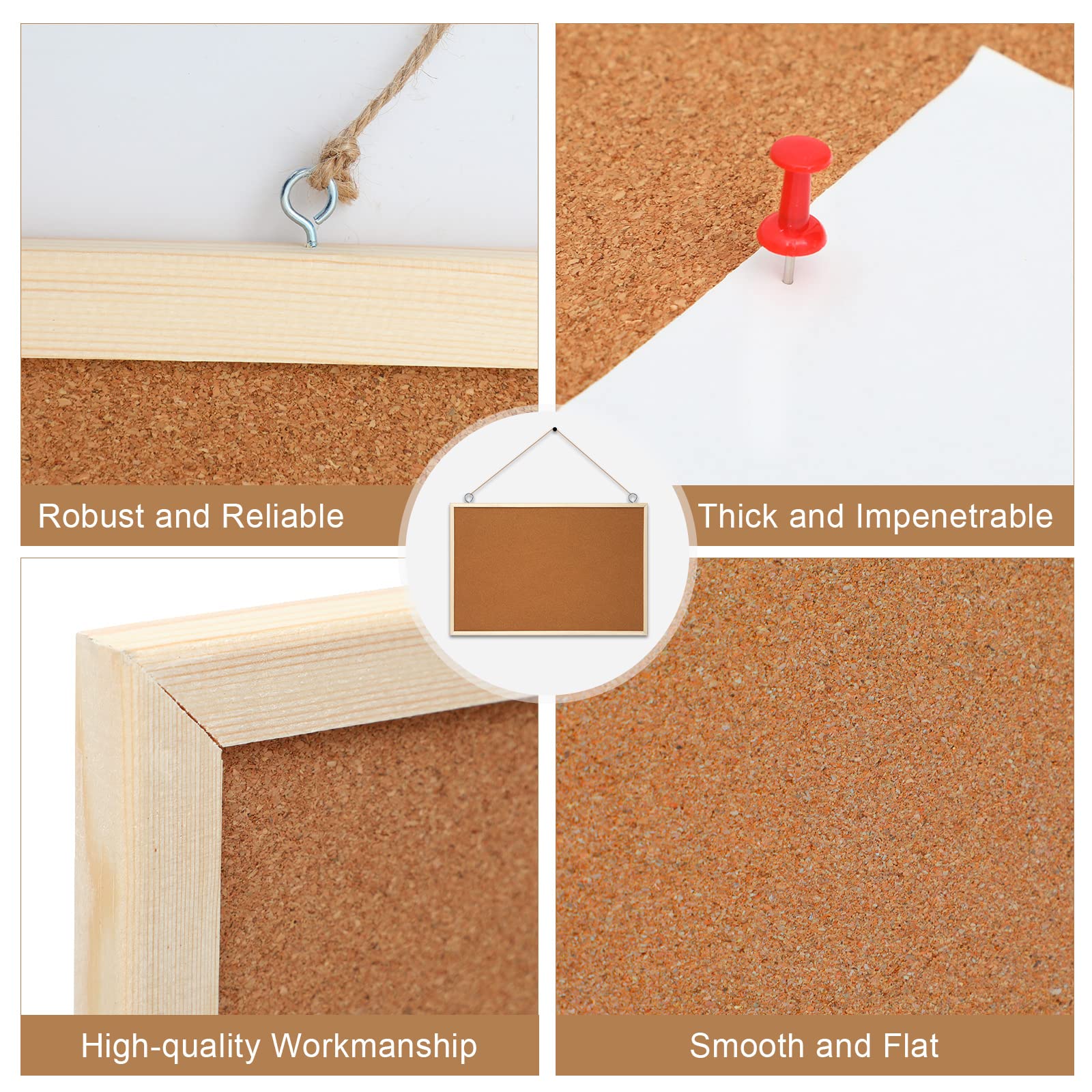 Wesiti Kork-Pinnwand, 61x91 Cm (3 Stück) – Gerahmte Kiefernholz-Tafel Mit Nadeln & Aufhängezubehör Für Büro, Homeoffice & Kinderzimmer