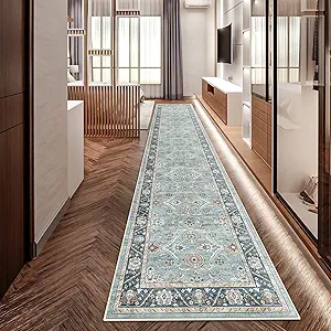 YOUFORTONG 2x12 Runner Rus for Hallways Soft Kitchen Rug Non Slip Rug Runner with Rubber Backing for Bathroom Washable Non Shedding Farmhouse Runner Rug(Green, 2 x 12)