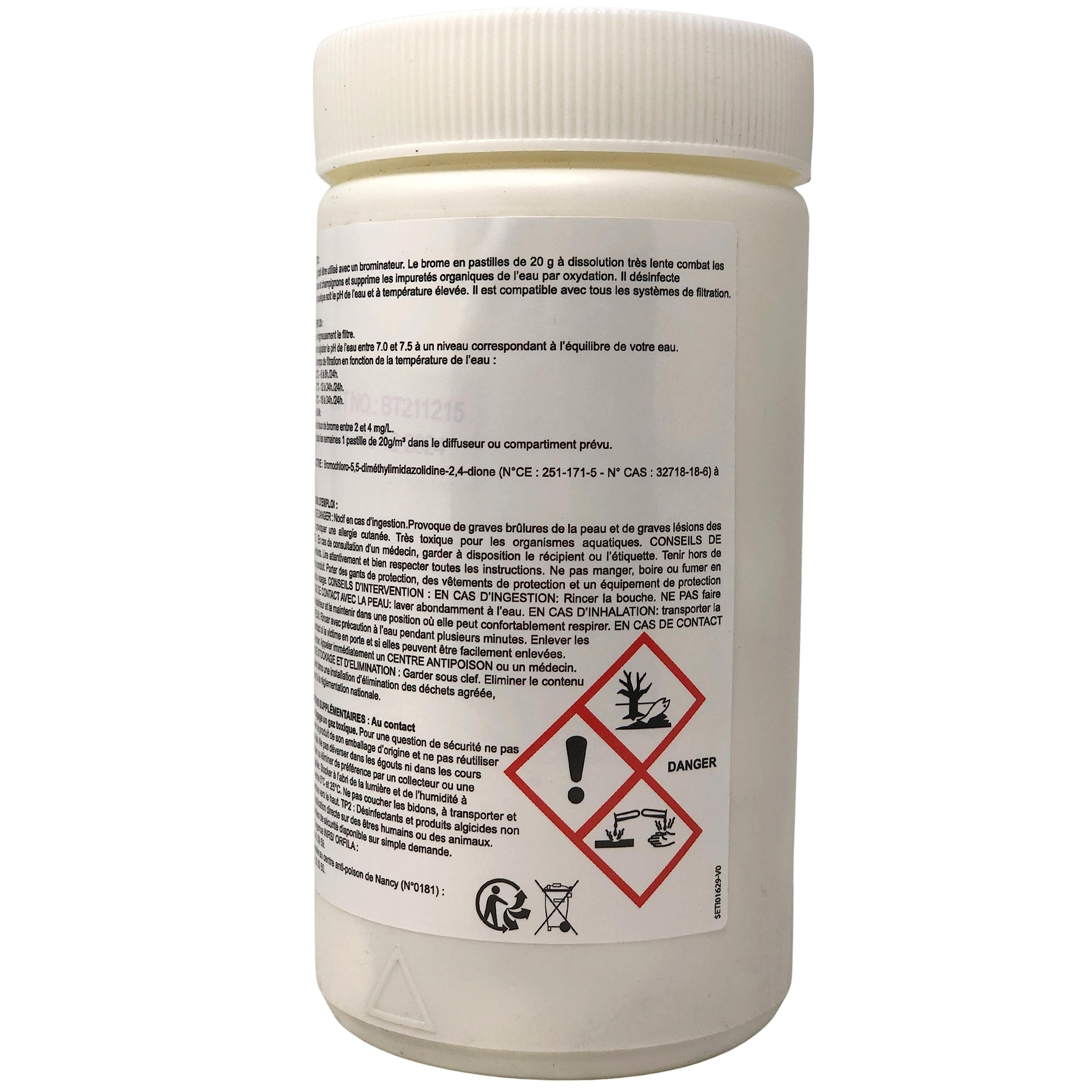 Brome Spa et Piscine, Entretien et Désinfection de l’Eau/Elimine Les impuretés de l’Eau - Dissolution très Lente - Pastilles de Brome de 20g, Pot de 1kg