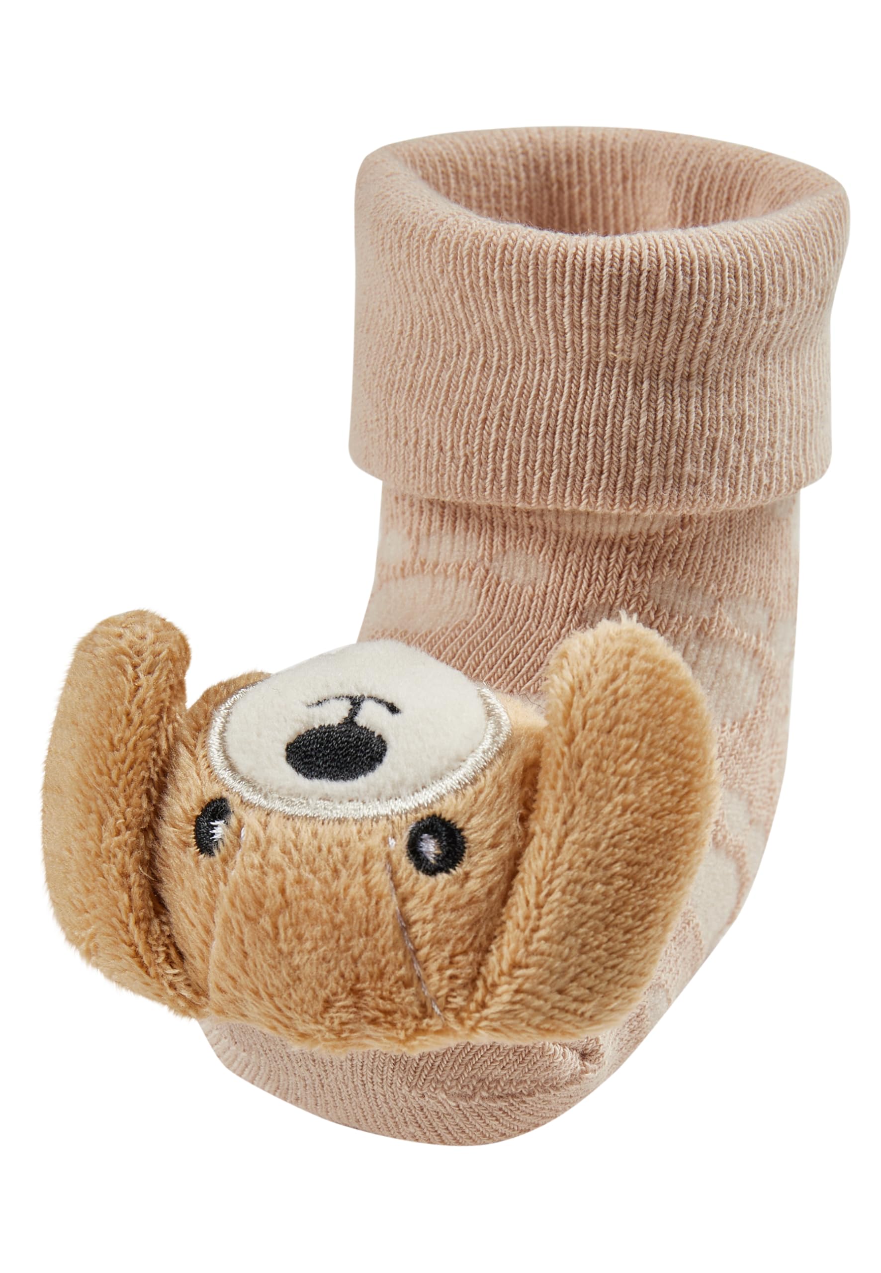 Sterntaler Baby Rattle Socks Dog, beige, 15-16
