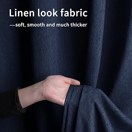 Miniatura 5 de Easy-Going Cortinas de lino para exteriores, impermeables, resistentes al viento, cortinas de privacidad suaves y gruesas para patio, cenador,