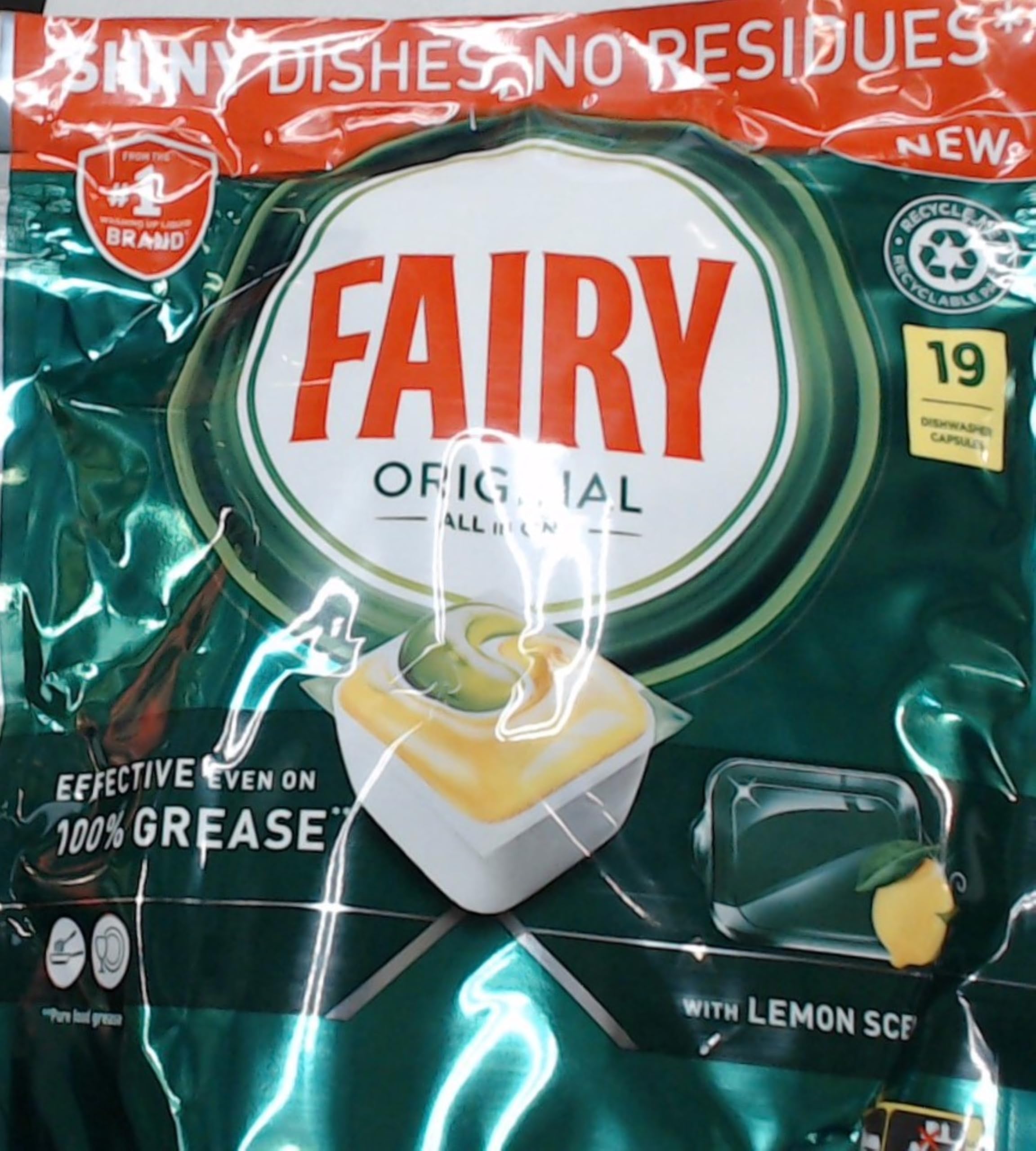 Fairy Original Pastiglie Lavastoviglie All-In-1 Limone 114 Compresse Efficaci anche su grasso secco