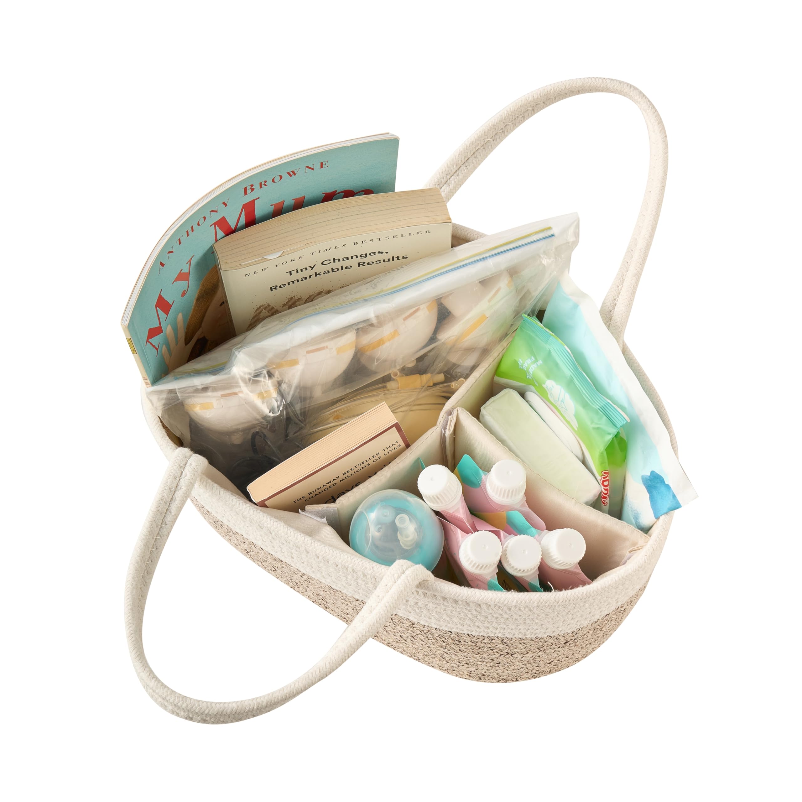 Organizador de pañales, cesta de regalo vacía para artículos esenciales para recién nacidos, cesta de almacenamiento para bebé, elegante bolsa de regalo para baby shower, niños y niñas