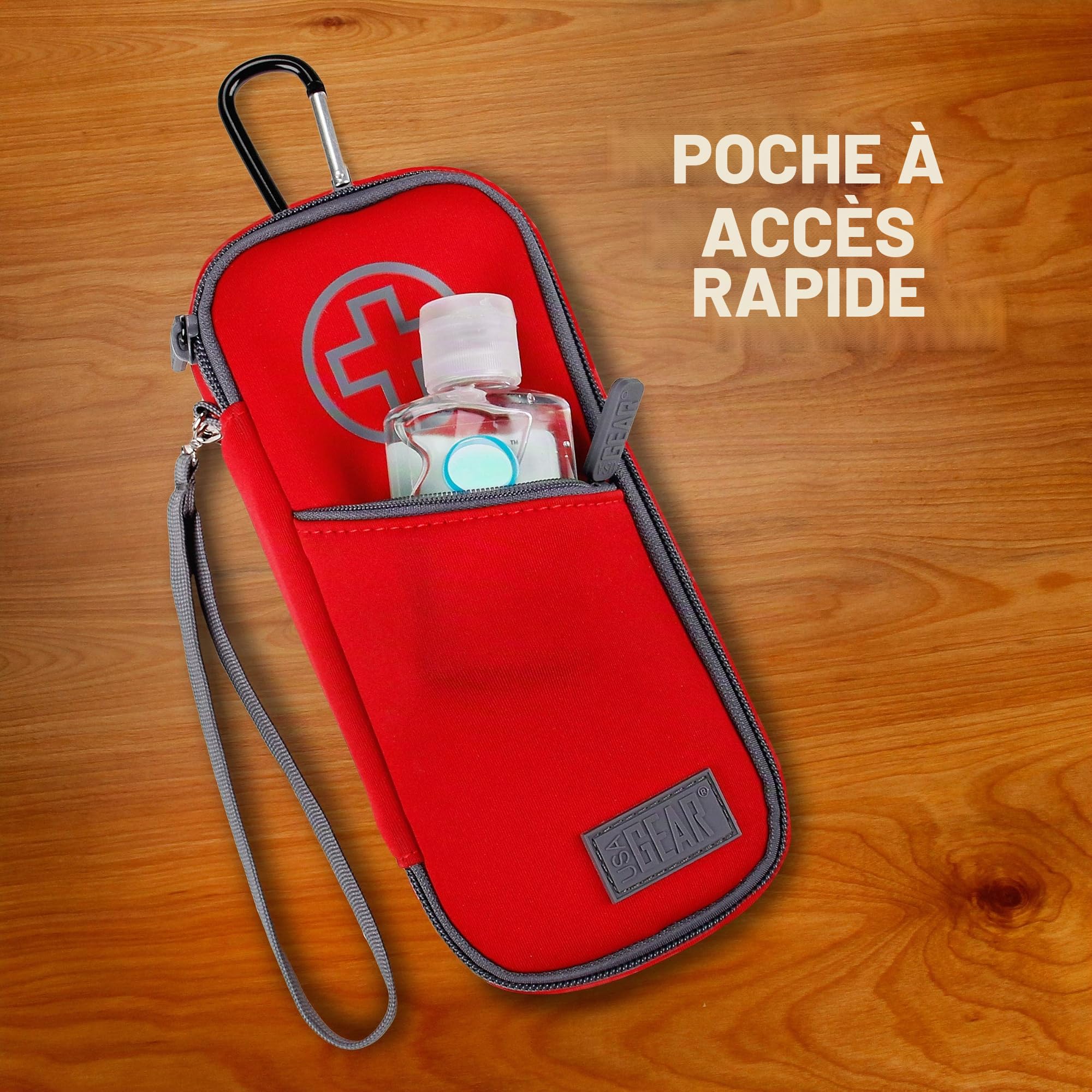 USA Gear Trousse Medicaments Isotherme Rouge Haute Visibilite pour EpiPen/Auvi-Q, Spray Nasal, Medicaments Allergies, Inhalateur Asthme, Seringues, Pack de Glace - Exterieur Deperlant
