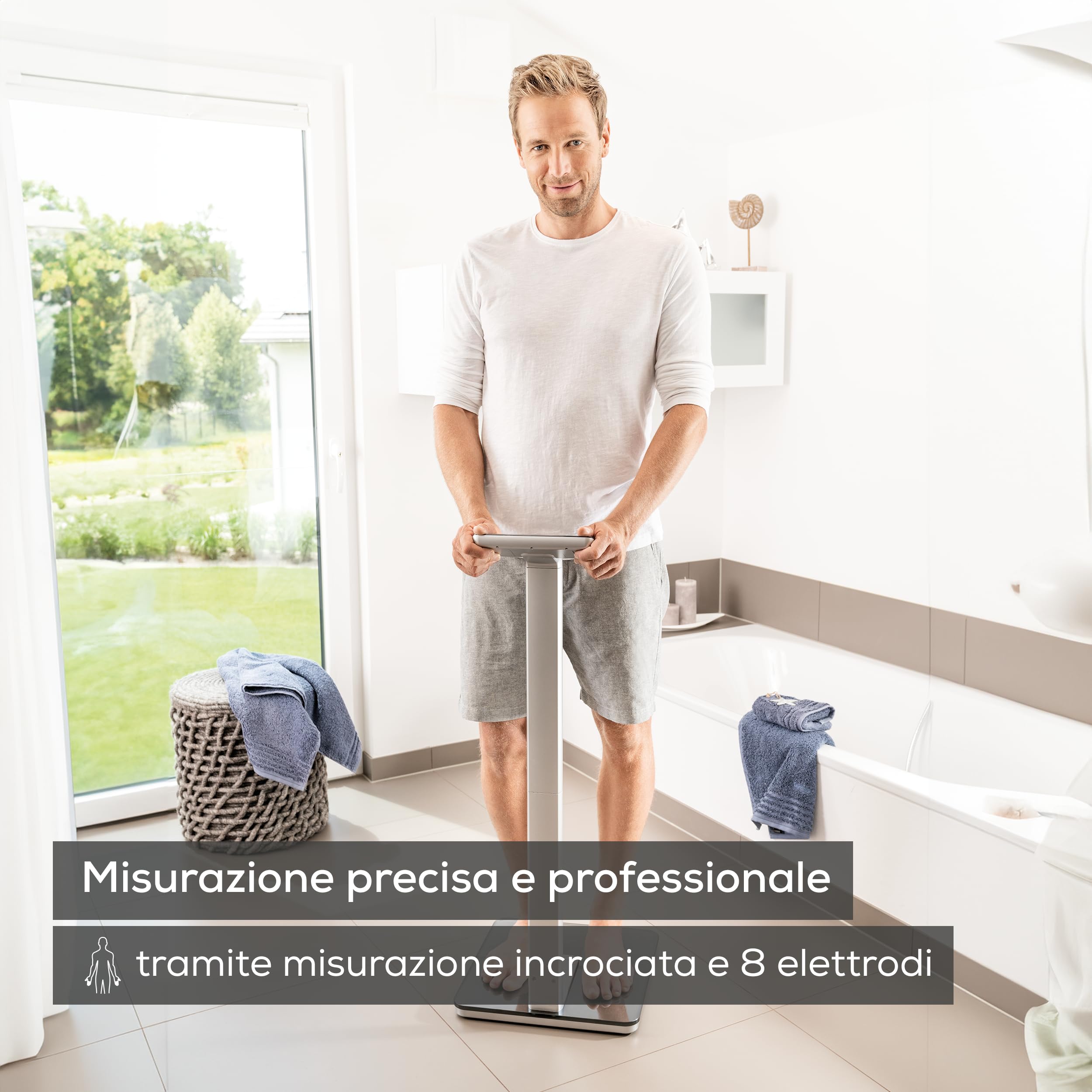 Beurer BF 1000 Super Precision Bilancia Diagnostica Professionale con Misurazione Incrociata, Connessione Bluetooth e con Portata fino a 200 Kg, Metallo, Nero
