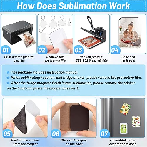 Miniatura 3 de Modacraft Kit de iniciación de productos en blanco de sublimación de 128 piezas, perfecto para manualidades de impresión personalizada, regalos