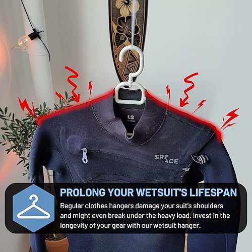 Miniatura 3 de Colgador de traje de neopreno Hang 11 - Mejora la duración de tu traje húmedo, secador rápido, colgadores de traje de neopreno plegables para