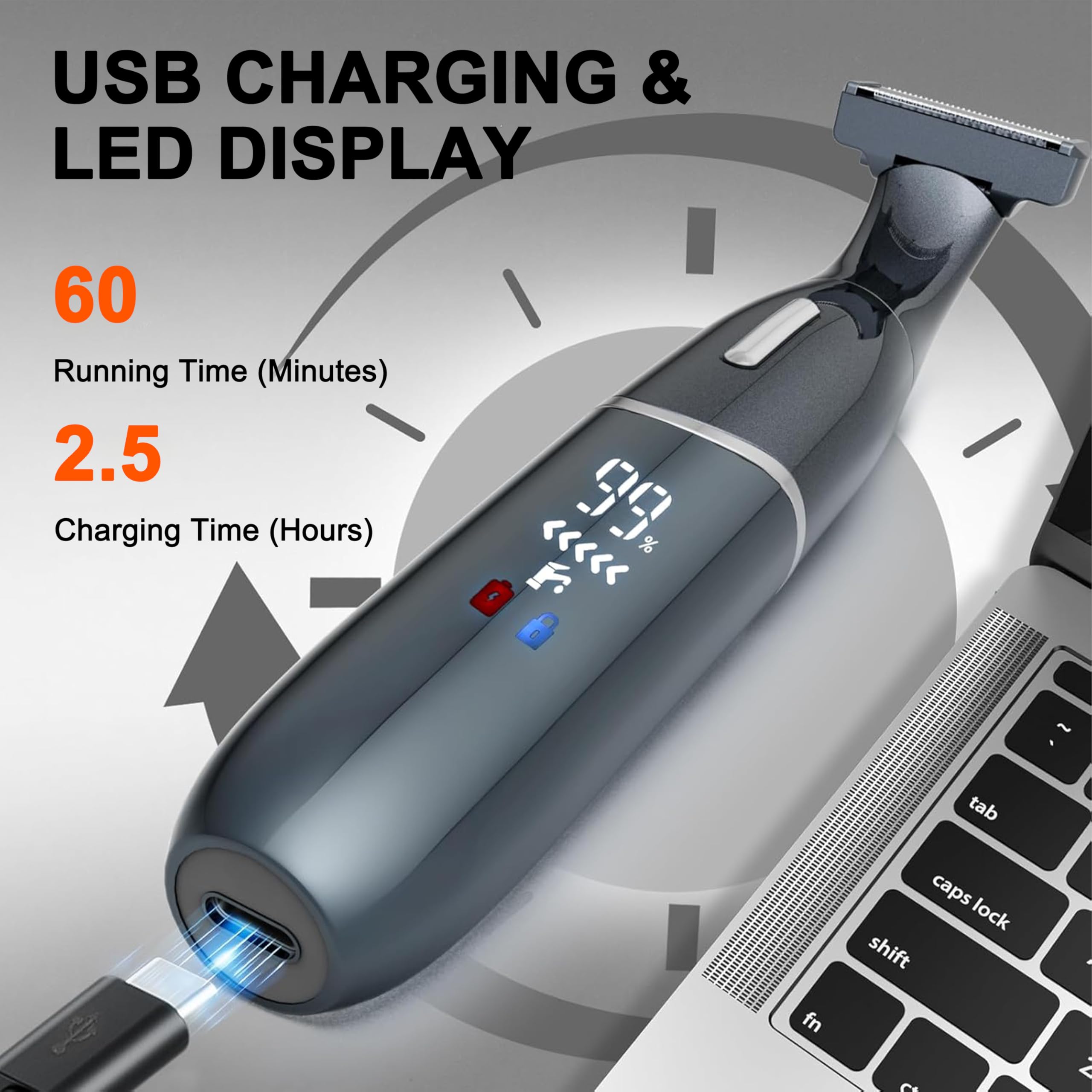 Rasierer Damen 6-in-1 Gesichtsrasierer Frauen, Bikini Trimmer Damen | Elektrischer Rasierer damen für trockene/nasse Anwendung am gesamten Körper, 6 Aufsätze, Type-C-Aufladung