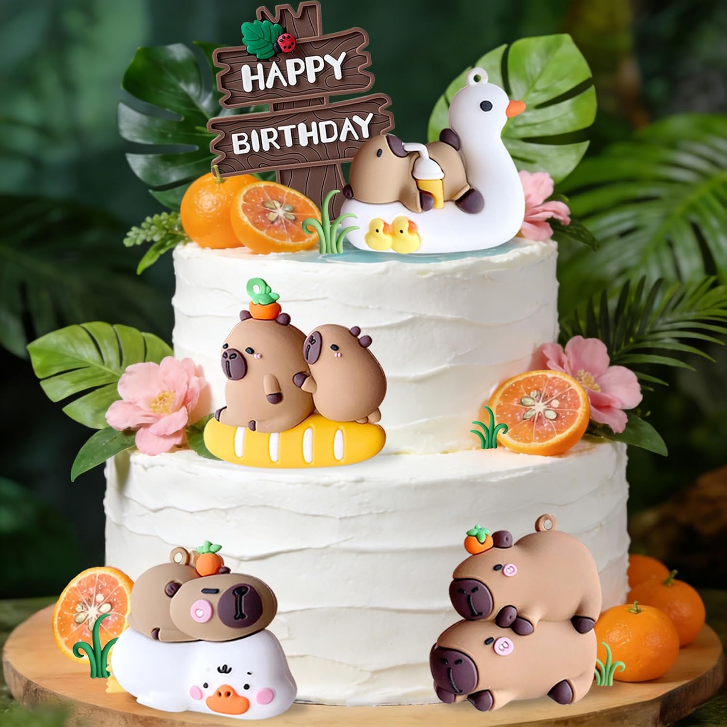 JeVenis Capybara Cake Toppers Mini Blowfish Party Supplies for Capybara Birthday Party Supplies Capybara Cake Decorations Baby Shower Party Favors