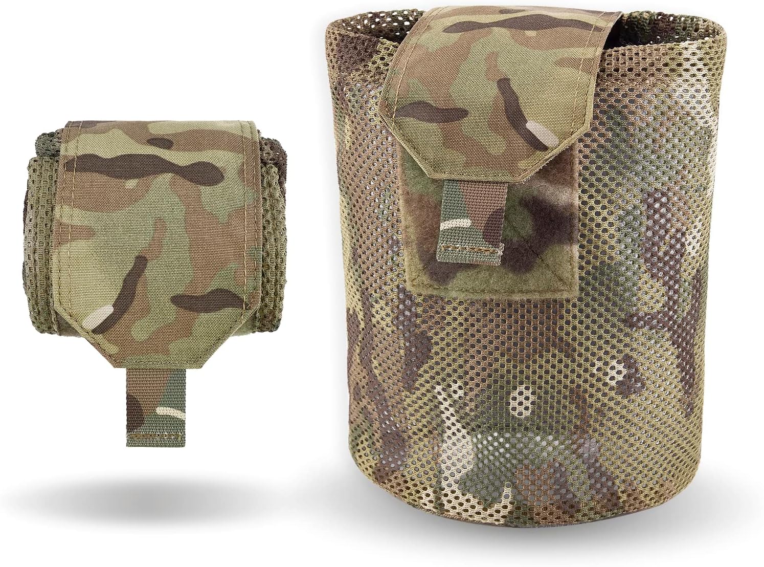 PETAC GEAR Bolsa de volquete, bolsas de Mag con cordón Molle, paquete de herramientas tácticas plegables enrollables, bolsa de almacenamiento de red